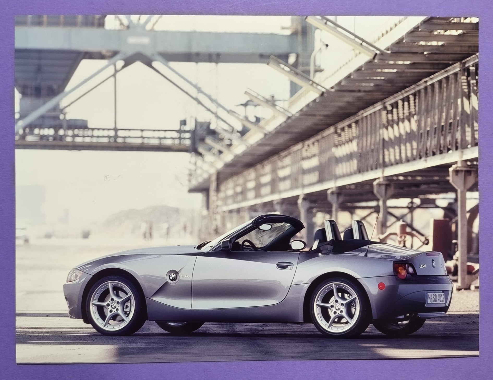 5 Stück alte Werks Pressefotos, BMW Z4 Roadster Cabrio, 2002, 18x24cm