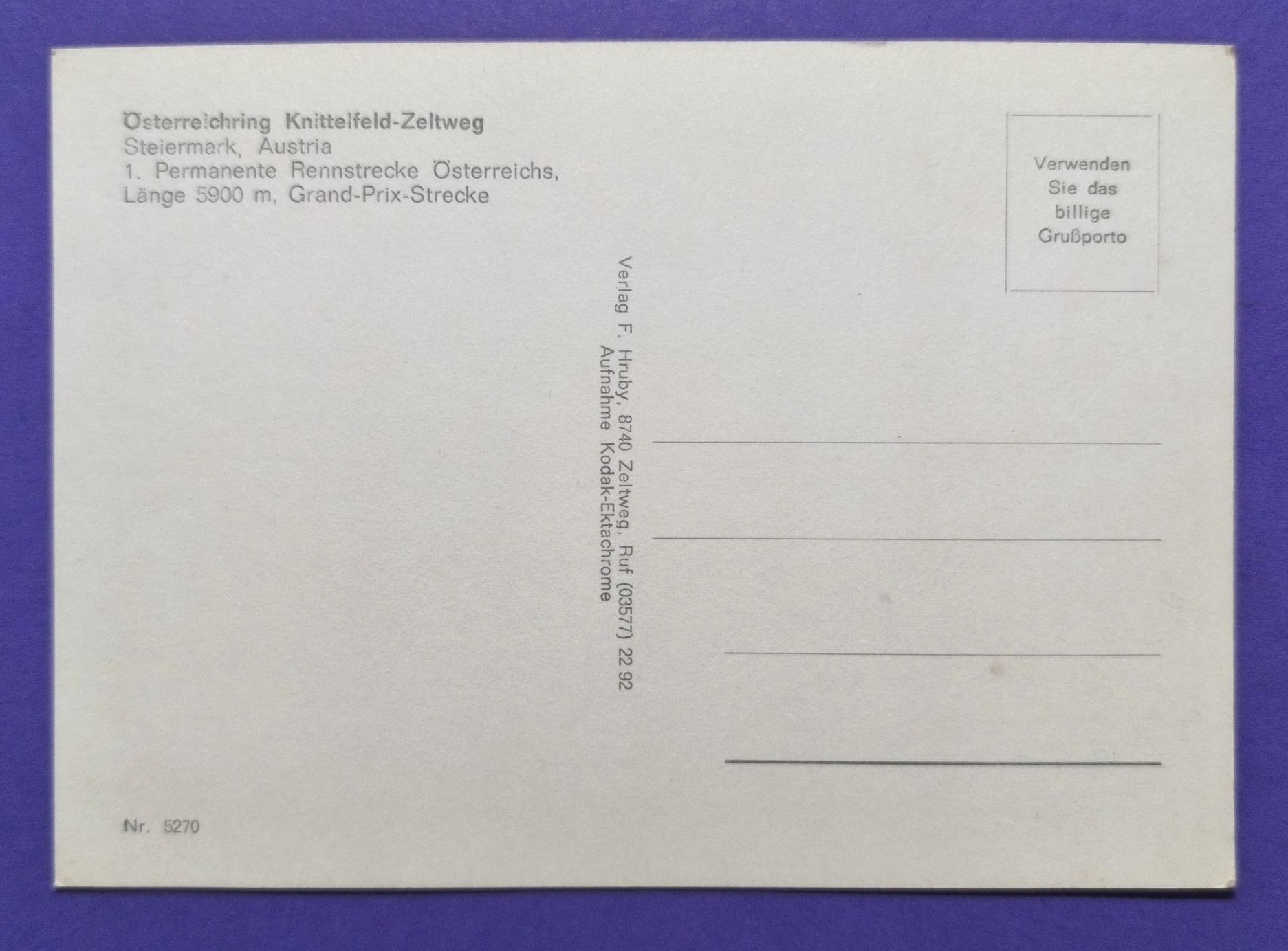 RARITÄT! alte Postkarte, 1000km Marken Weltmeisterschaft, Österreichring Zeltweg 1969, Porsche 917,.. 10x15cm