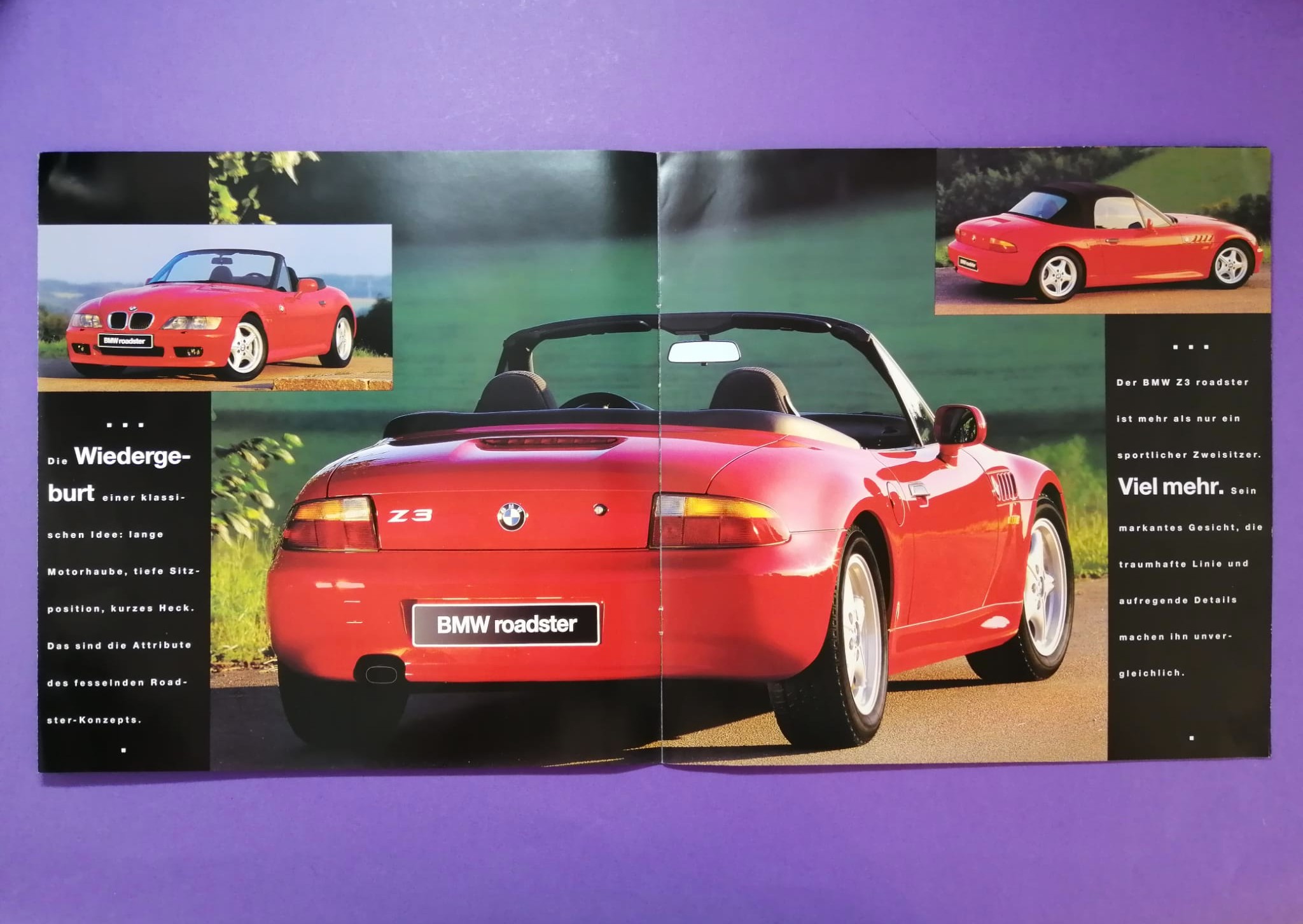 RARITÄT! altes großes Original Autoprospekt, BMW Z3 Roadster Cabrio, aus dem Jahr 1995, James Bond 007 Golden Eye, Pierce Brosnan