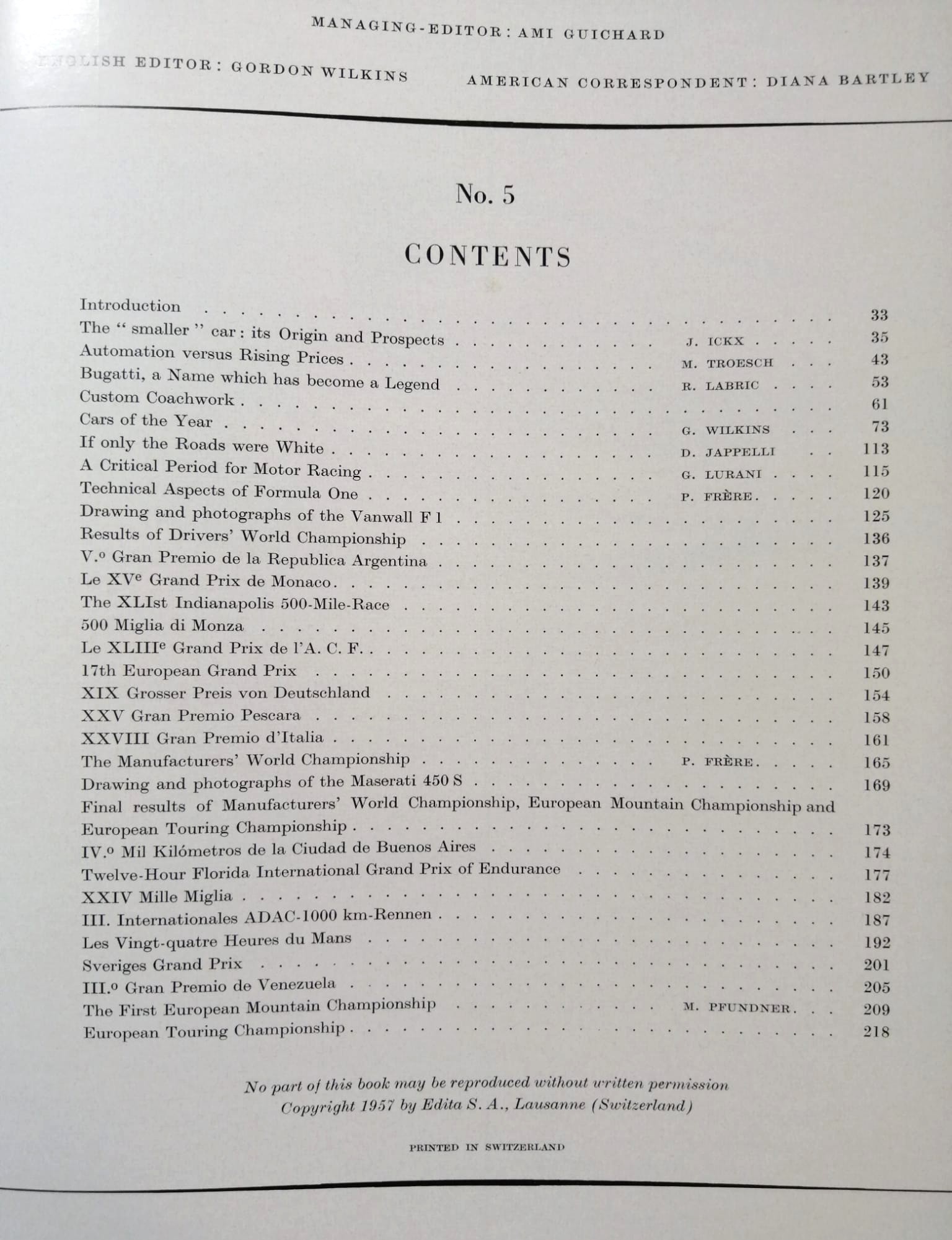 RARITÄT! sehr altes Buch, Automobile Year 1958 Edition Nr.5, Rennsaison 1957, Borgward, Porsche 356, Maserati 450S,.. Formel 1, LeMans, Mille Miglia, Gaisberg,.. Vanwall, Jaguar F-Type,.. ENGLISCH!