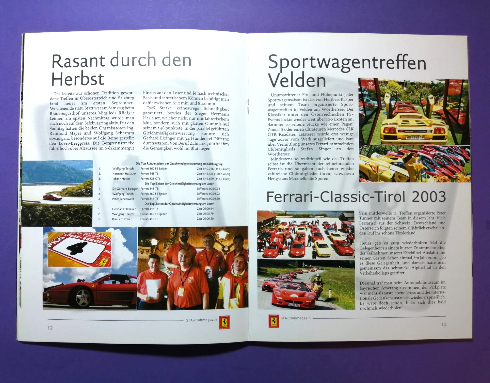 3 Stück alte Ferrari Club Austria Magazine 2003, 2004, 2005