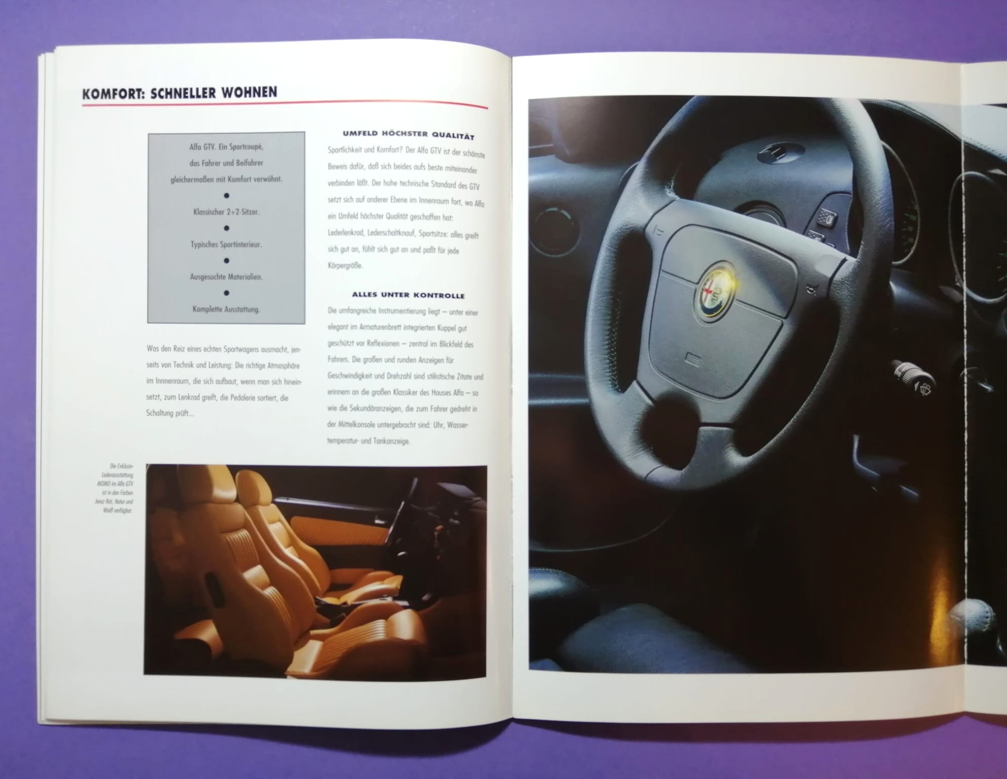 altes Original Autoprospekt, Alfa-Romeo GTV Coupe, V6.., aus dem Jahr 1997, 2 teilig