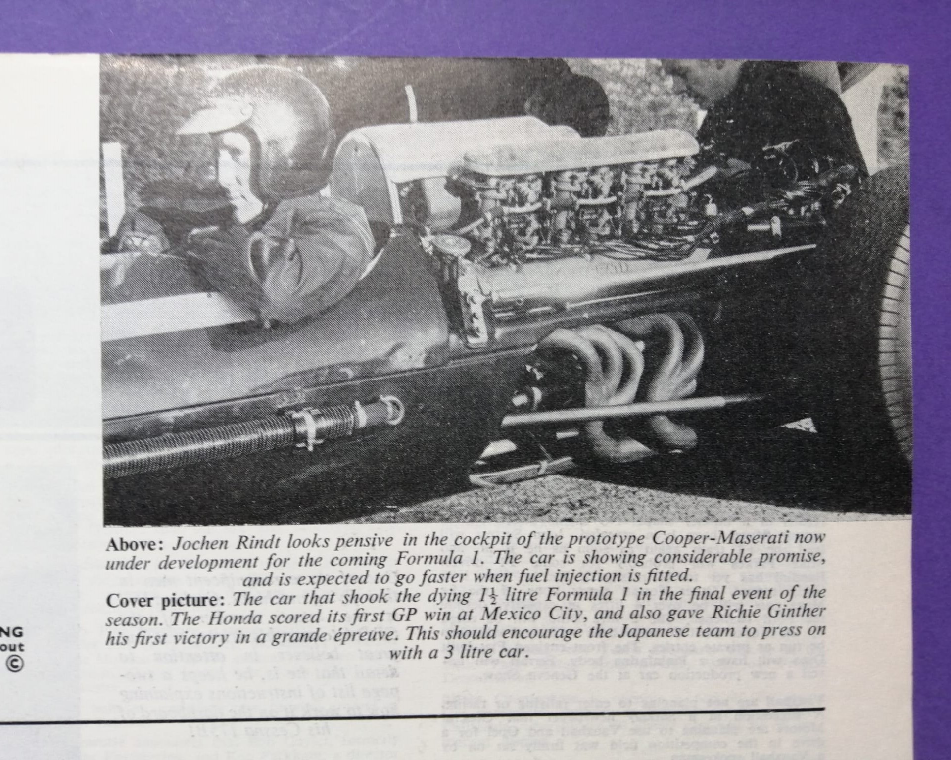 alte Zeitschrift Magazin Heft, Motor Racing, 01/1966, Jochen Rindt, Honda, Formel 1 Grand Prix,.. Englisch!