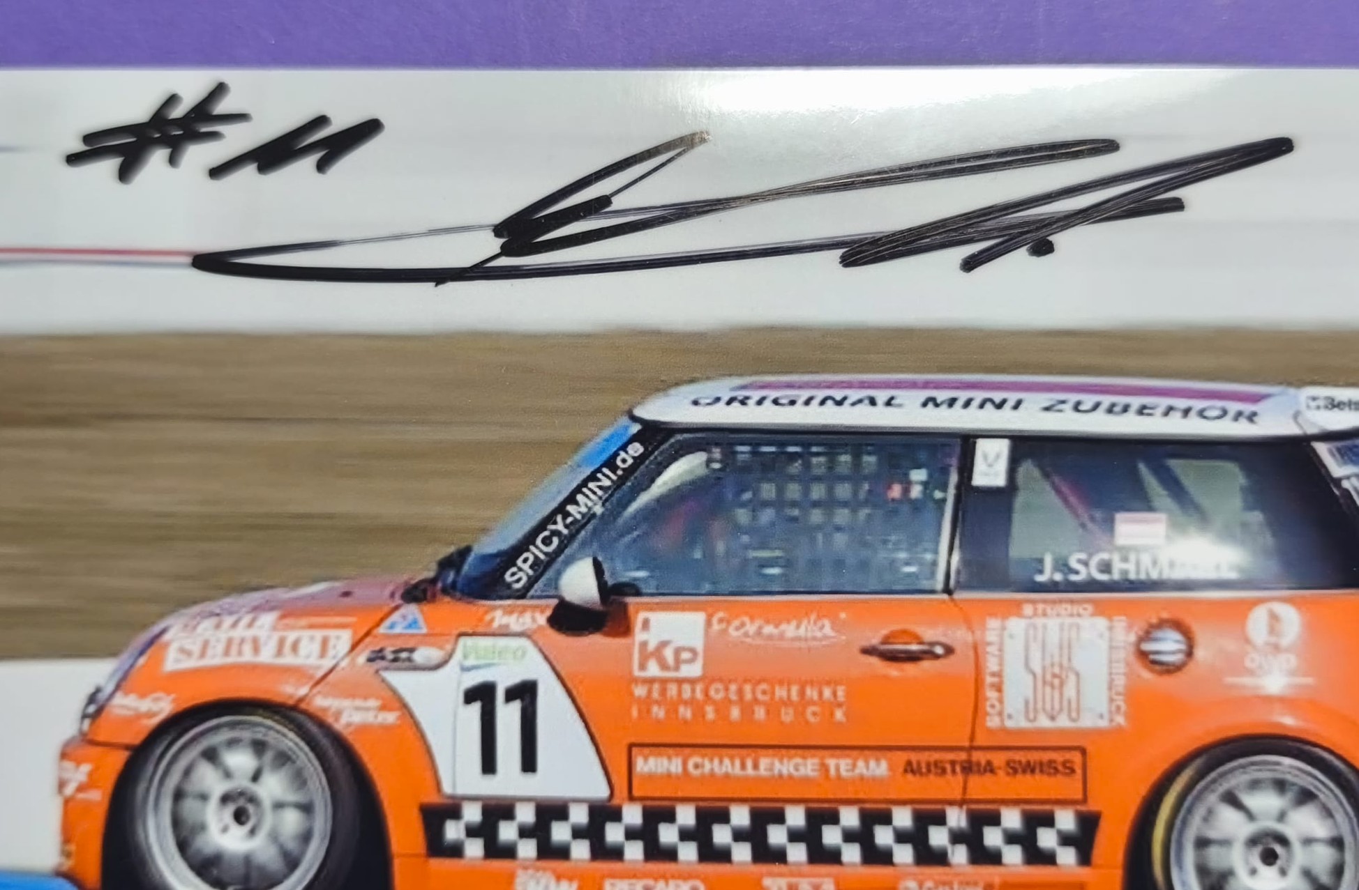 4 Original Autogramme, Victoria Froß, Stephanie Halm, Frederik Lestrup, Jürgen Schmarl, MINI Cooper Works Challenge Trophy