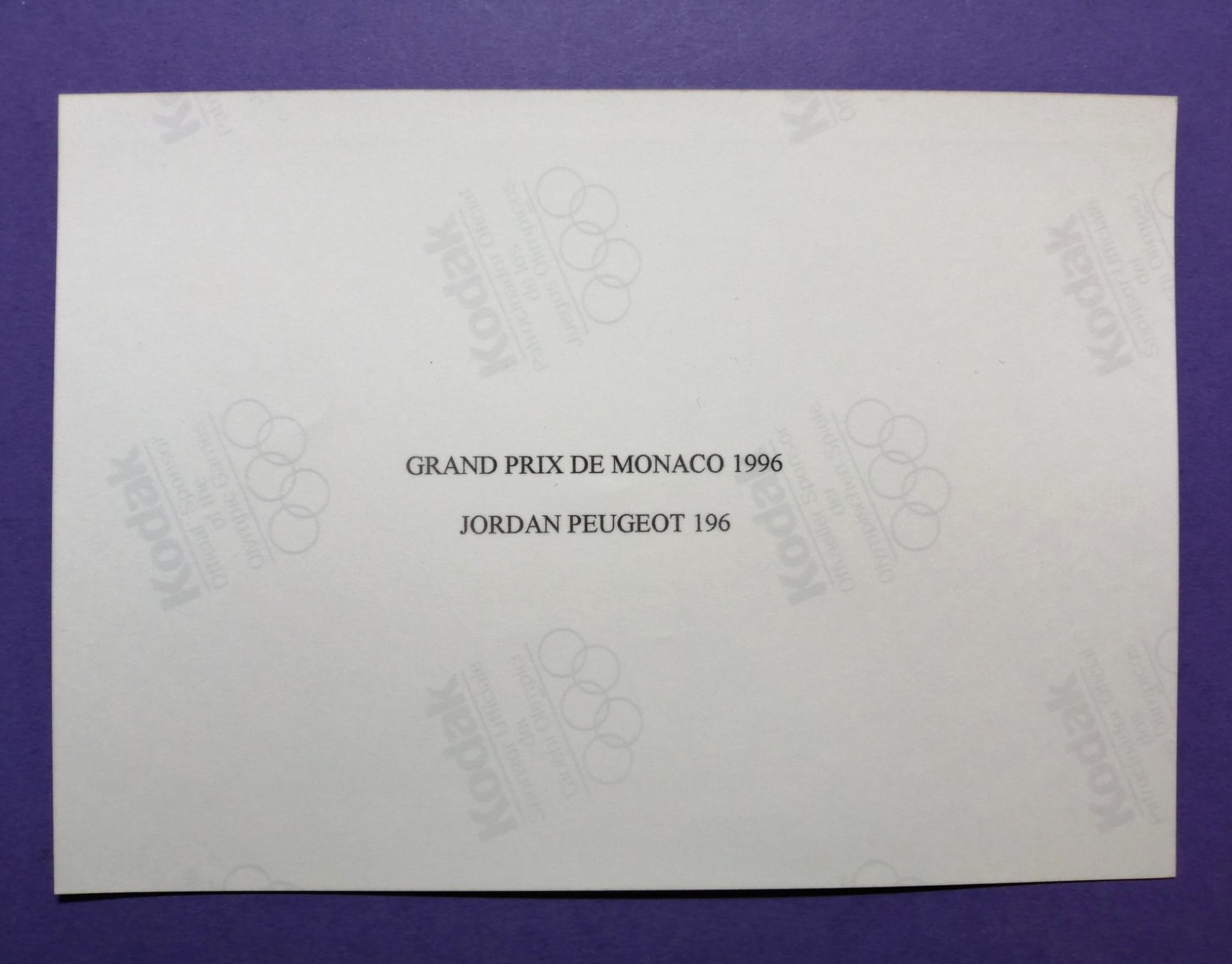altes Pressefoto, Rubens Barrichello, Jordan Peugeot, Formel 1 Grand Prix Monaco 1996, 13x18cm