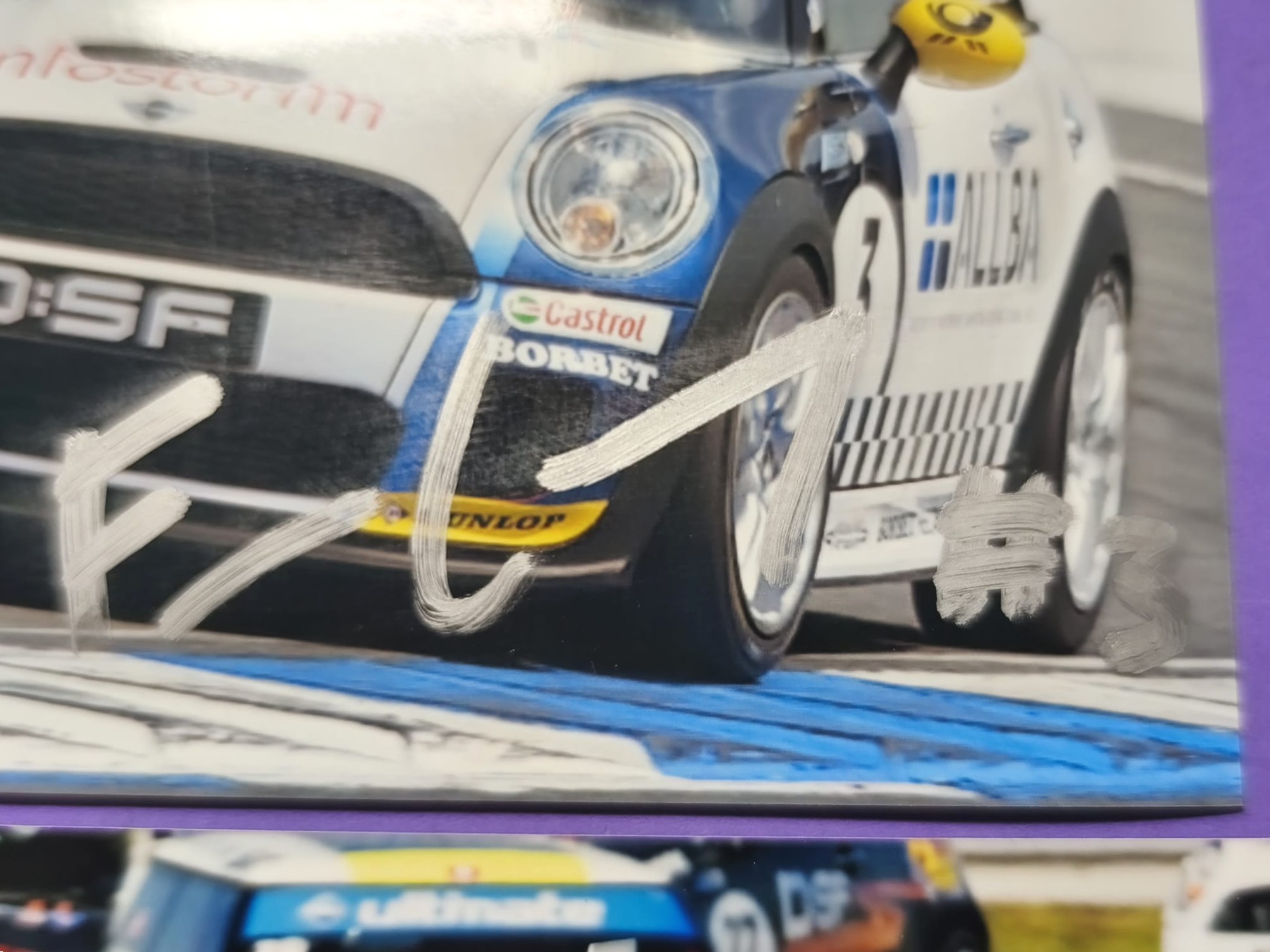 4 Original Autogramme, Victoria Froß, Stephanie Halm, Frederik Lestrup, Jürgen Schmarl, MINI Cooper Works Challenge Trophy