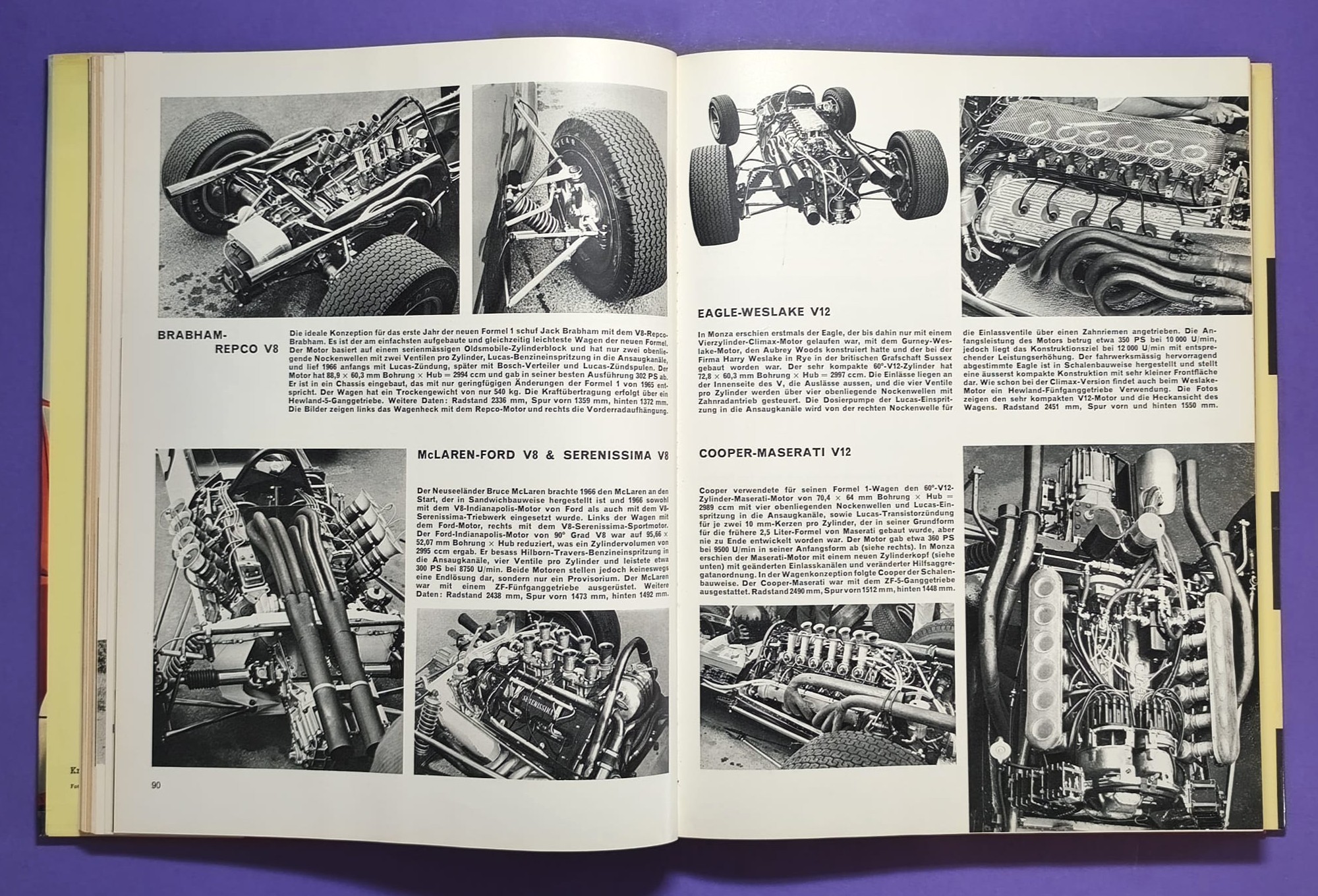 altes Buch, Auto Jahr 1966-1967, Nr. 14, Ferrari, Ford GT40, Porsche, Lamborghini Miura,.. Formel 1, LeMans, Rallye, Mille Miglia,.. Jochen Rindt, Brabham, Clark, Hill,.. 