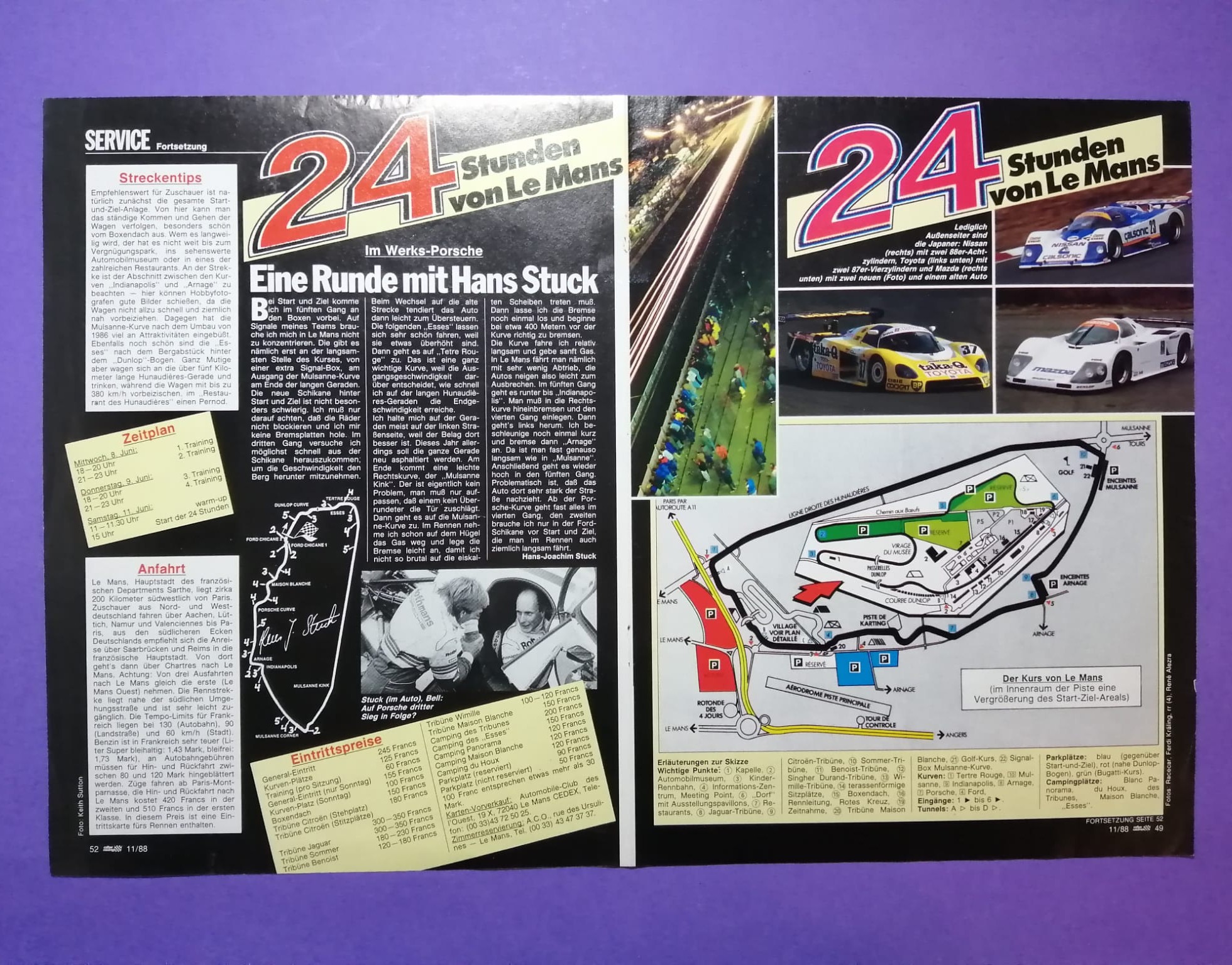 altes Poster, Sauber C9 Mercedes, 24h LeMans 1988, 28x42cm