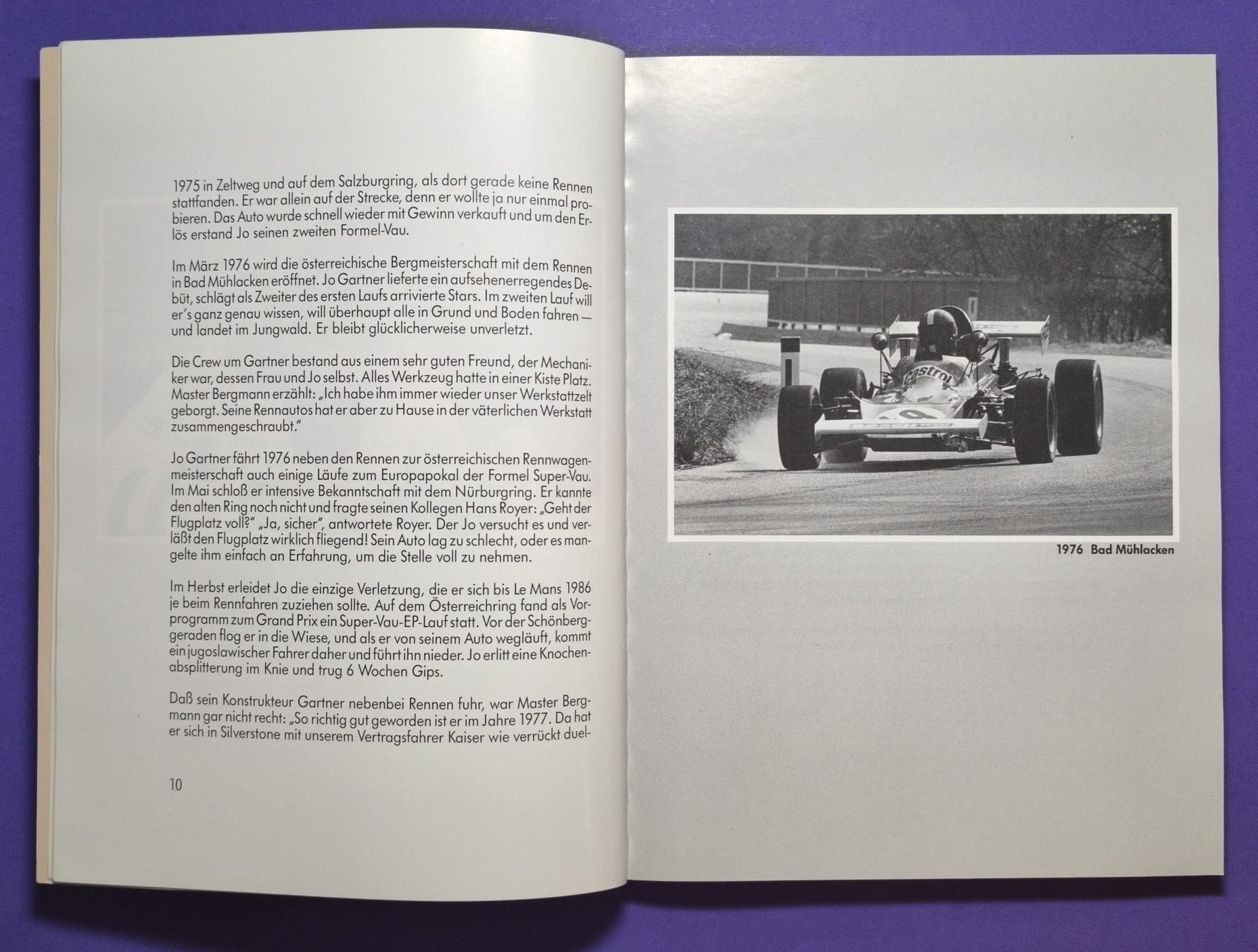 RARITÄT! altes seltenes Buch, Jo Gartner - Ein Leben fürs Rennfahren, Formel 1 Osella, Formel 2, 24h LeMans, USA, BMW M1, Porsche,..