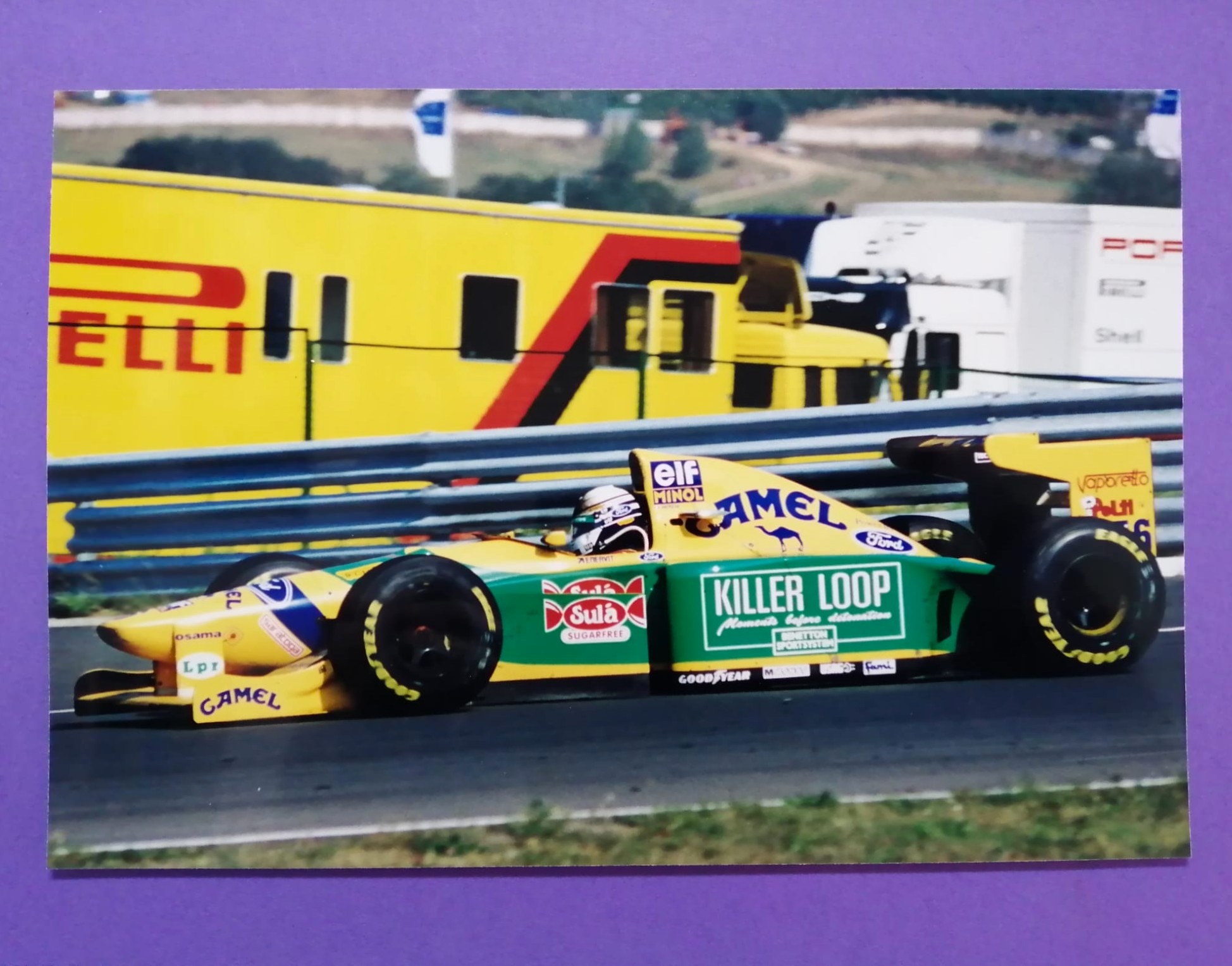 altes Pressefoto, Riccardo Patrese, Benetton, Formel 1 Grand Prix Ungarn Budapest Hungaroring 1993, 15x21cm 