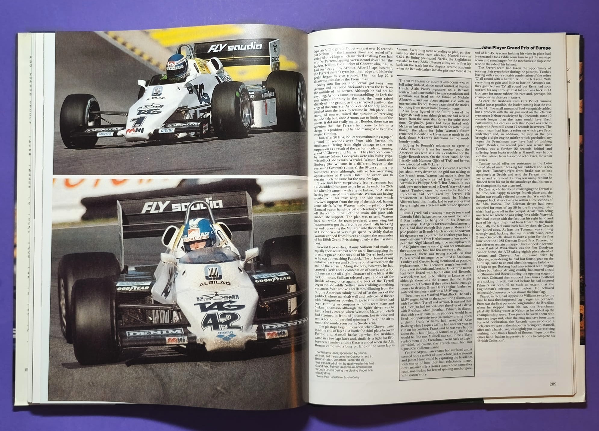 altes Buch, Autocourse 1983-84, Motorsport, Formel 1, 2, Sportwagen WM, Piquet, Lauda, Prost, Rosberg, Angelis,.. Martini Lancia,.. Österreichring,.. ENGLISCH! 