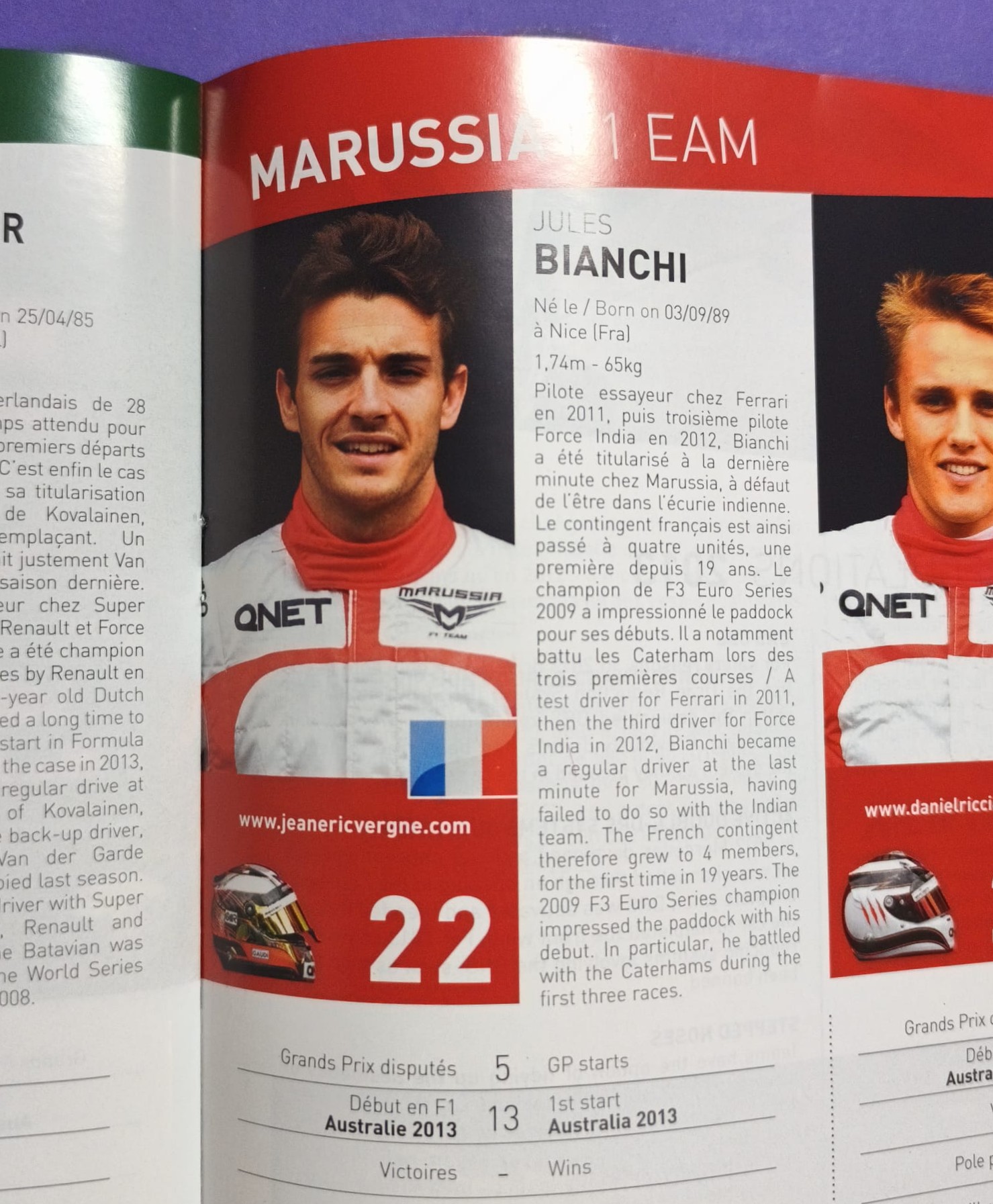 Offizielles Rennprogramm, Formel 1 Grand Prix Monaco 2013, Jules Bianchi, Alonso, Räikkönen, Vettel, Webber, Ferrari, Lotus, Red Bull,..
