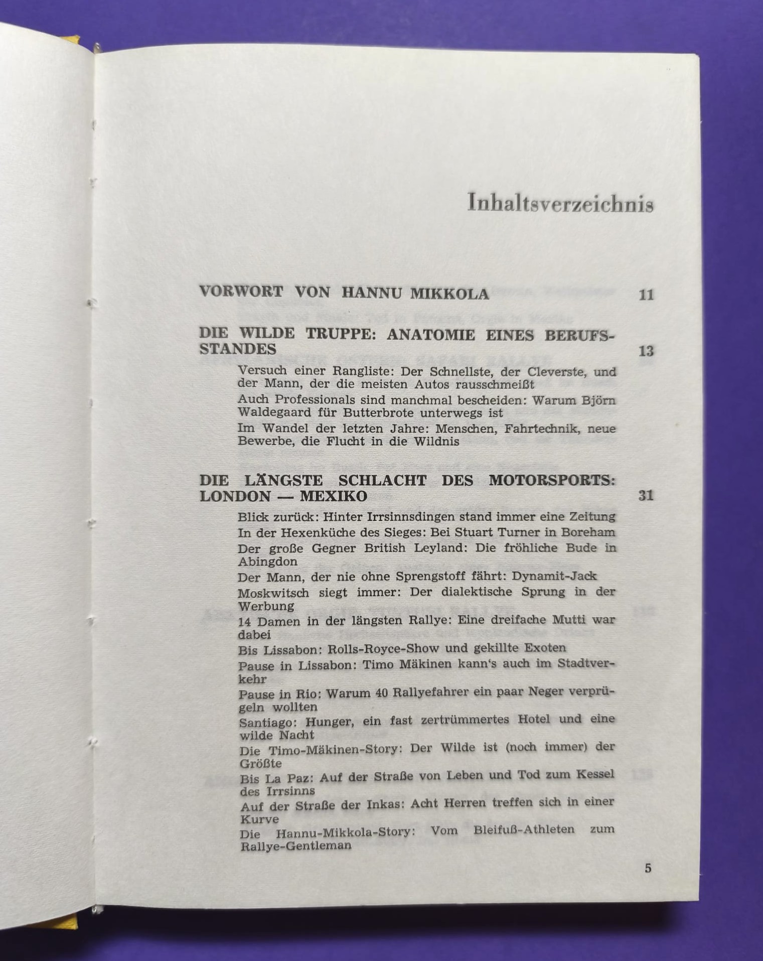  altes Buch, Das heiße Lenkrad, Die  besten Rallye-Stories aus vier Kontinenten 1971, Ford, Saab, Porsche,..