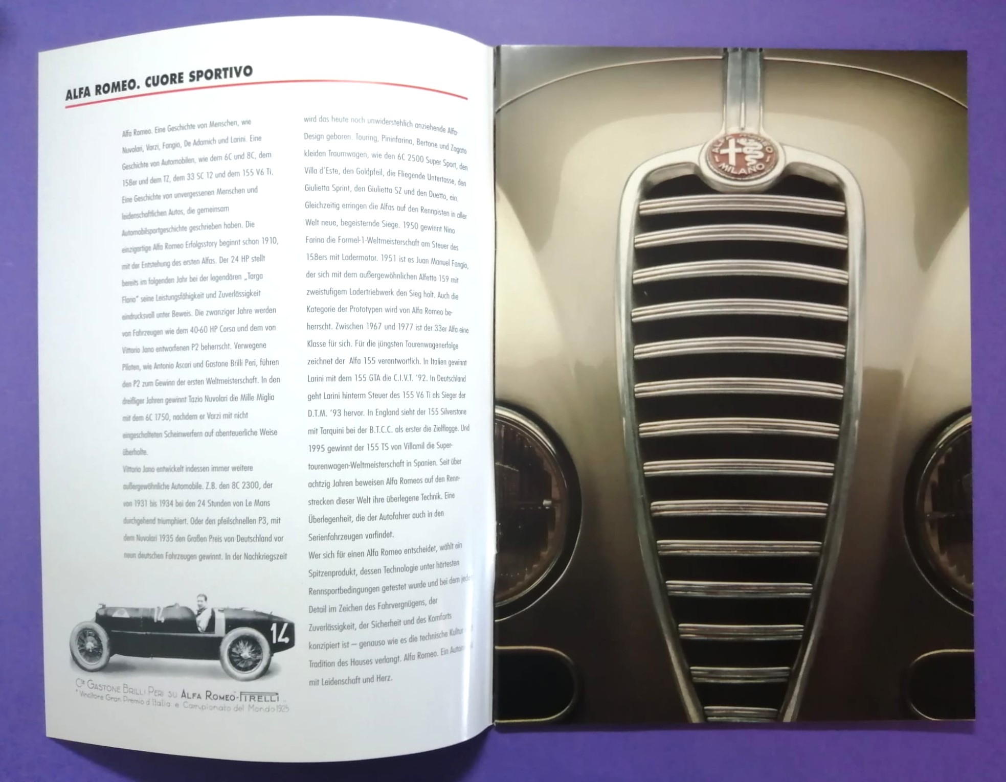 altes Original Autoprospekt, Alfa-Romeo 145, TI, Quadrifoglio,... aus dem Jahr 1997, 2 teilig