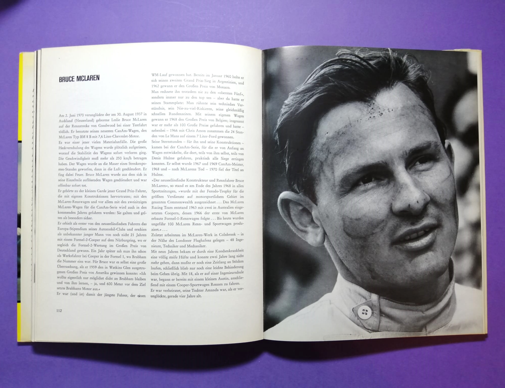 altes Buch, Rennfahrer, Formel 1 Grand Prix, Jochen Rindt, Bonnier, Chiron, Clark, Cevert, Chapman, Piper, Peterson, Siffert, Trips,..