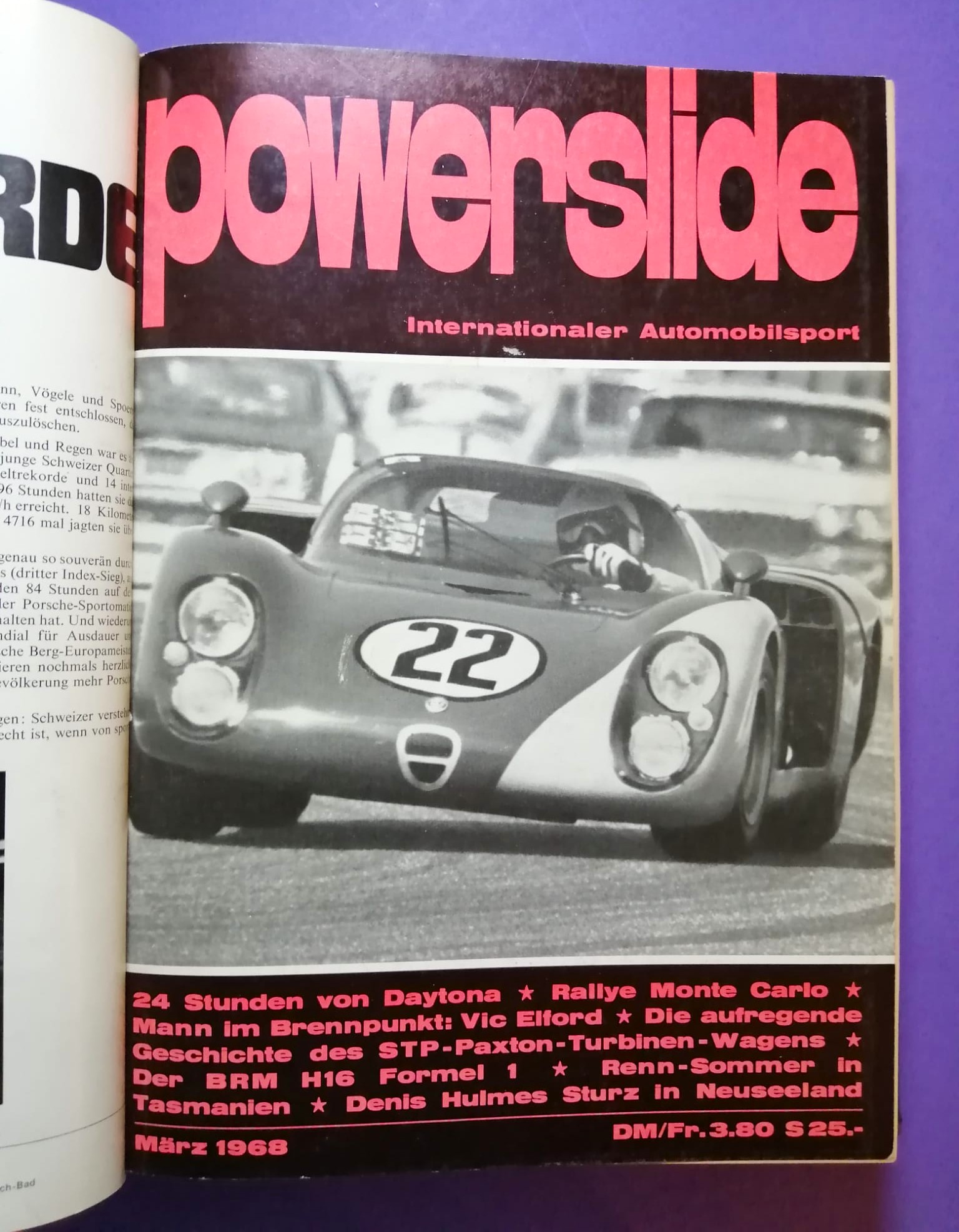alte Powerslide 1968 Zeitschriften Magazine gebunden als Buch, 12 Hefte, Formel 1, Jochen Rindt, Siffert, Porsche, Motorsport,..
