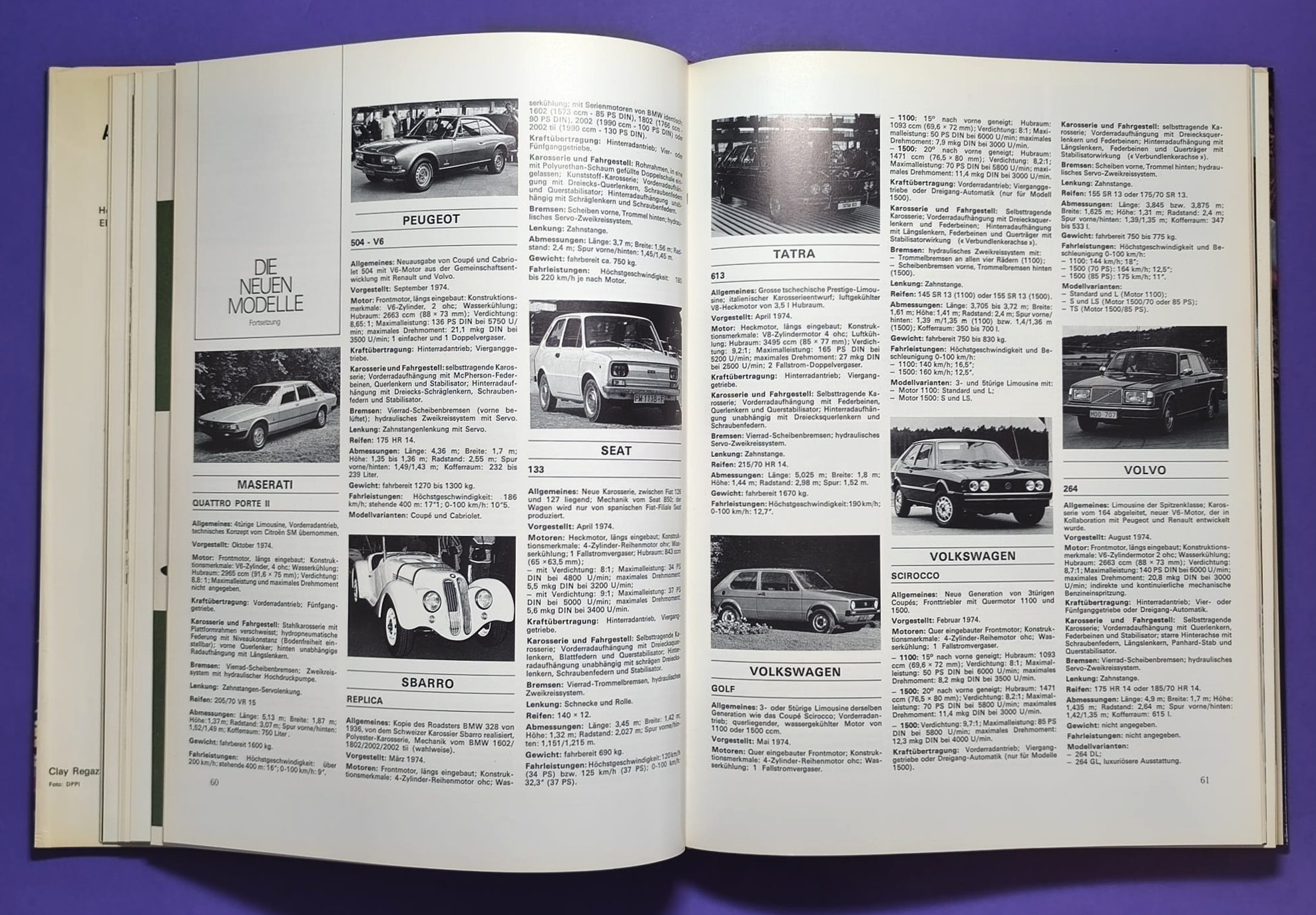 altes Buch, Auto Jahr 1974-1975, Nr. 22, Lancia Stratos, Renault R5, Audi Coupe Studie,.. Formel 1, LeMans, Rallye, Tourenwagen,.. BMW, Ford Zakspeed, Lotus, Niki Lauda Ferrari, Matra, Porsche,..
