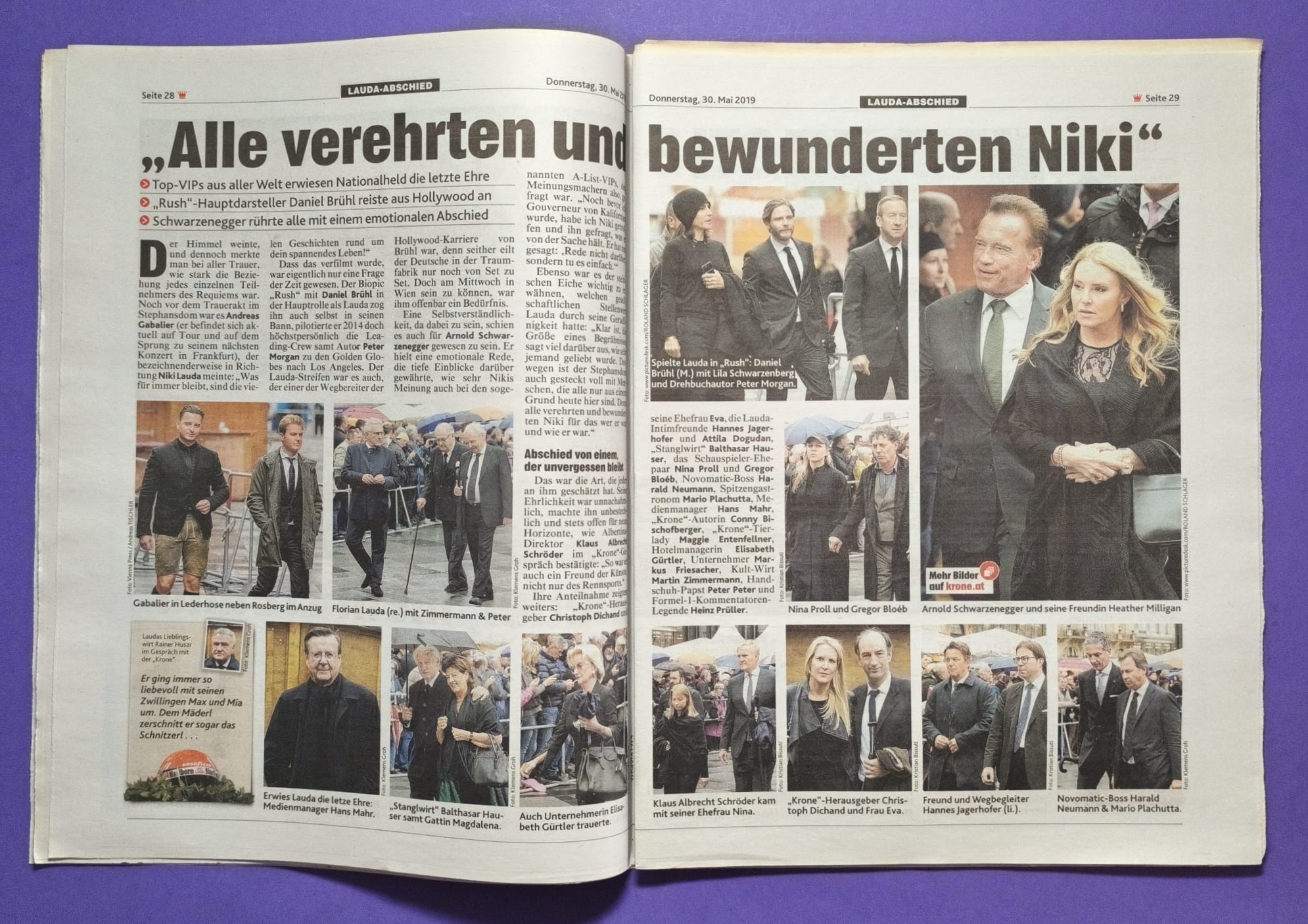 2 Stück Tageszeitungen, Krone, Österreich, Tod Niki Lauda, Formel 1 Grand Prix Weltmeister, 22. + 30. Mai 2019
