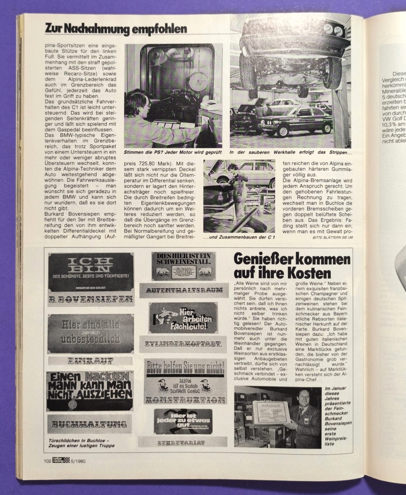 alte Zeitschrift Magazin Heft, Rallye Racing 05/1980, Test BMW Alpina 323i E21, Markus Höttinger Mauer Formel 3, Ford Capri DRM,..