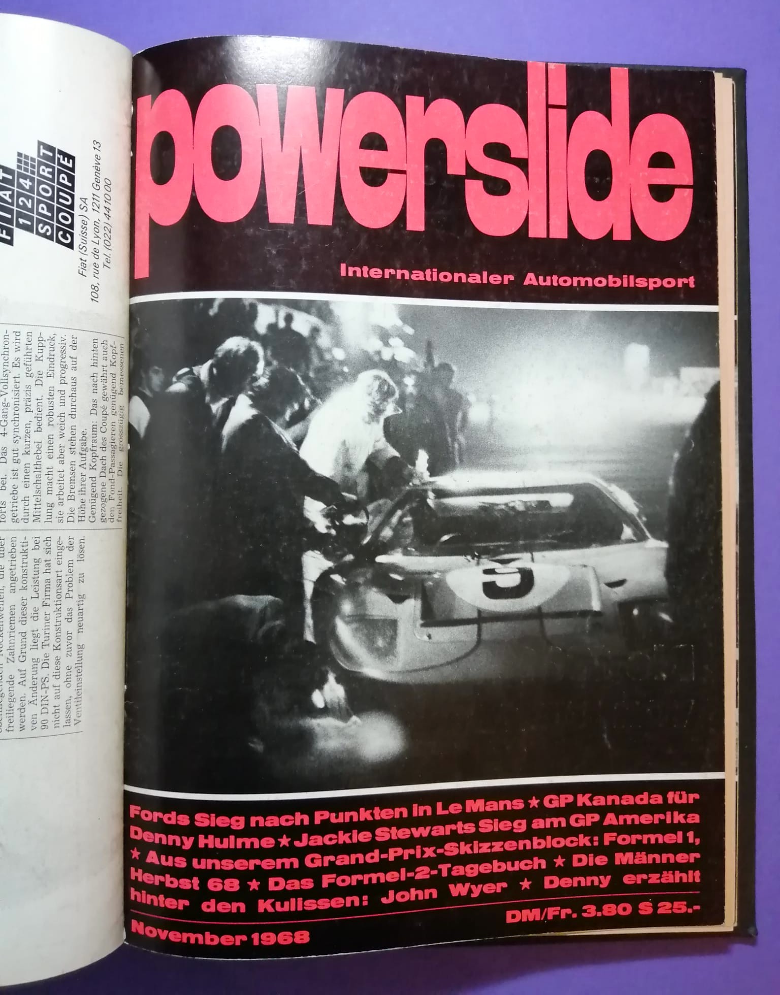 alte Powerslide 1968 Zeitschriften Magazine gebunden als Buch, 12 Hefte, Formel 1, Jochen Rindt, Siffert, Porsche, Motorsport,..