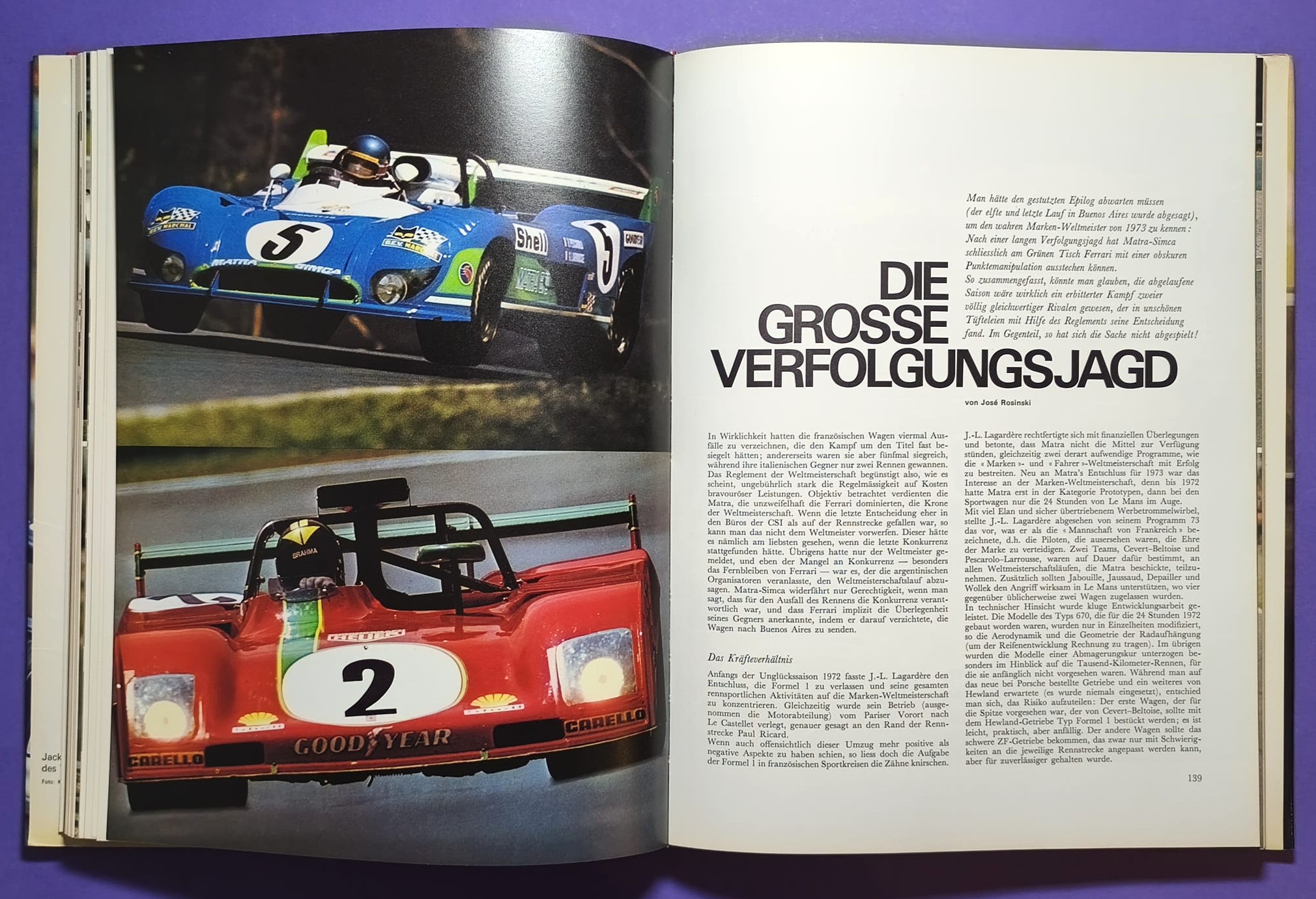 altes Buch, Auto Jahr 1973-1974, Nr. 21, Ford Capri, Fiat 124 Spider & X19, Renault Alpine 110, Matra, Porsche, .. Formel 1, 2, LeMans, Rallye, USA.. Cevert, Stewart, Peterson, Lauda.. Lotus,..