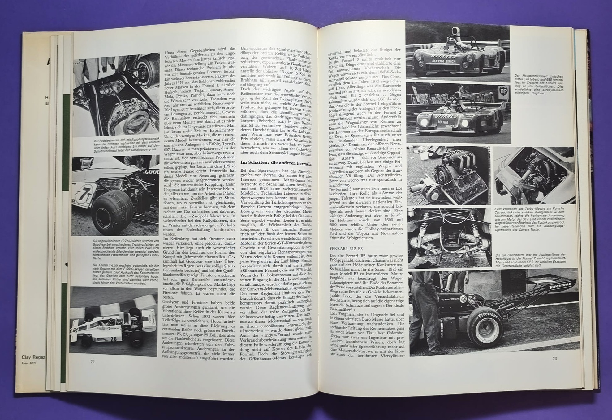 altes Buch, Auto Jahr 1974-1975, Nr. 22, Lancia Stratos, Renault R5, Audi Coupe Studie,.. Formel 1, LeMans, Rallye, Tourenwagen,.. BMW, Ford Zakspeed, Lotus, Niki Lauda Ferrari, Matra, Porsche,..
