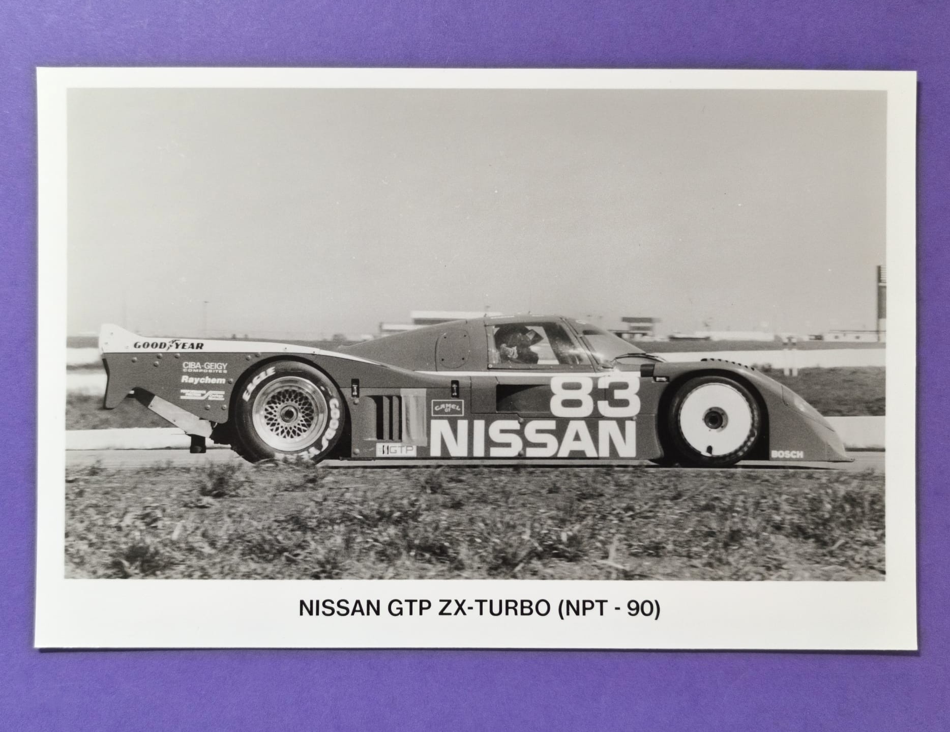 altes Pressefoto, Nissan GTP ZX-Turbo (NPT-90), IMSA Serie USA 1990 bis 1992, 13x20cm