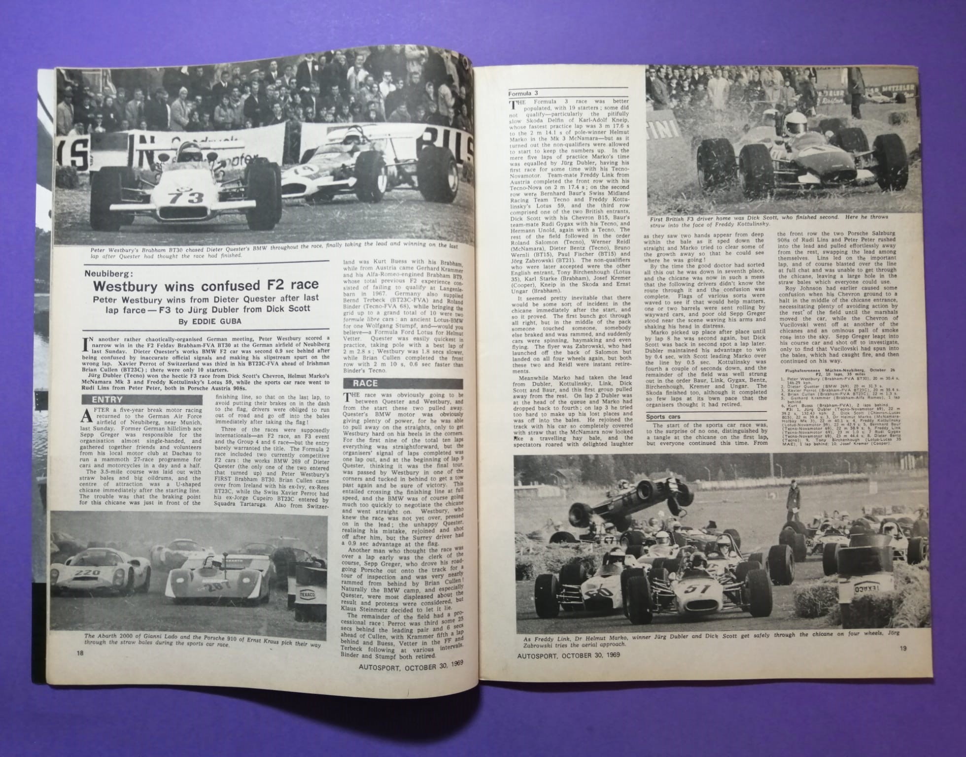 alte Zeitschrift Magazin Heft Autosport, 30. Oktober 1969, McLaren Can Am USA, Formel 2,.. Englisch! 