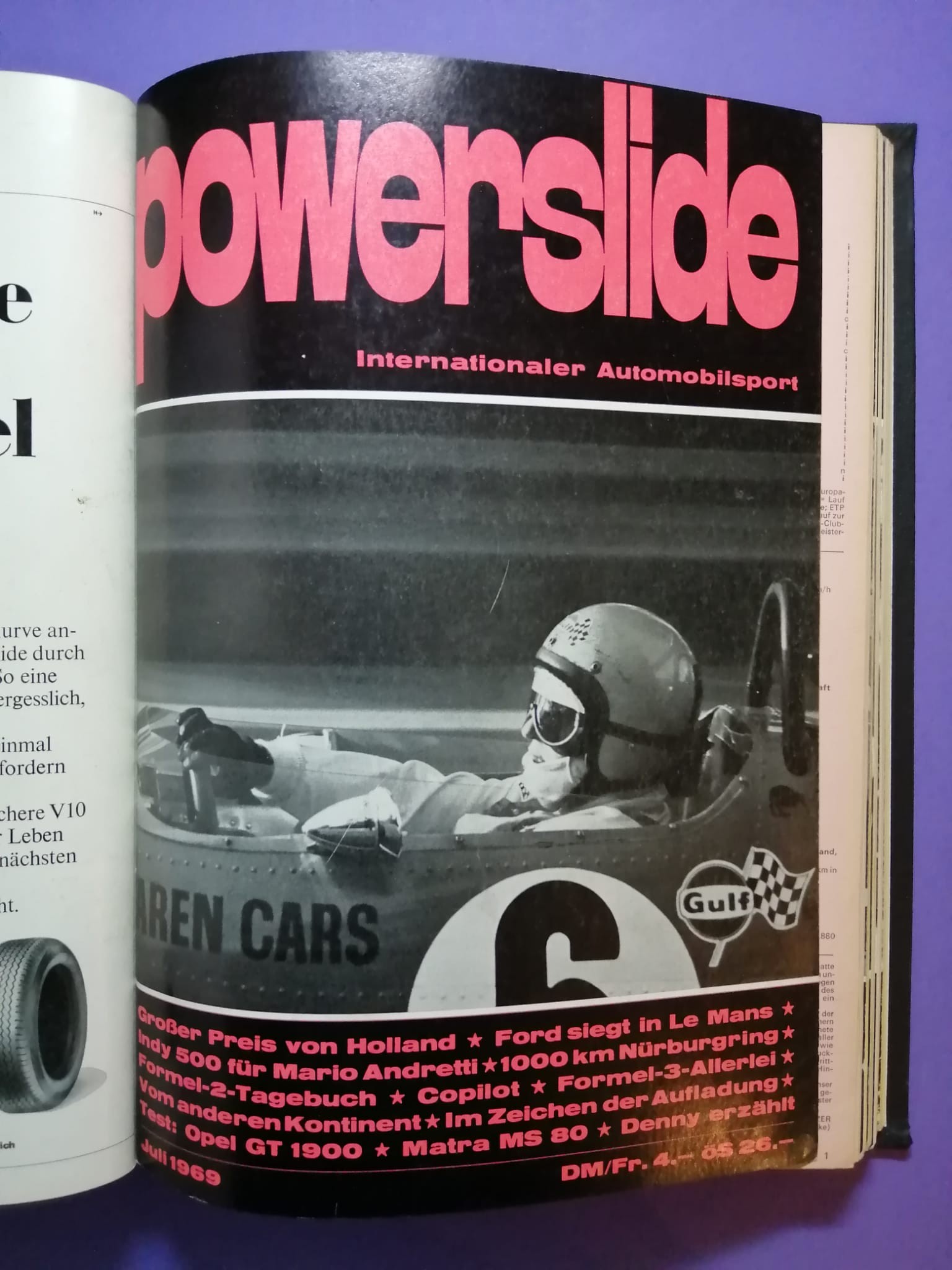 alte Powerslide 1969 Zeitschriften Magazine gebunden als Buch, 12 Hefte, Formel 1, Jochen Rindt, Siffert, Porsche, Motorsport,..