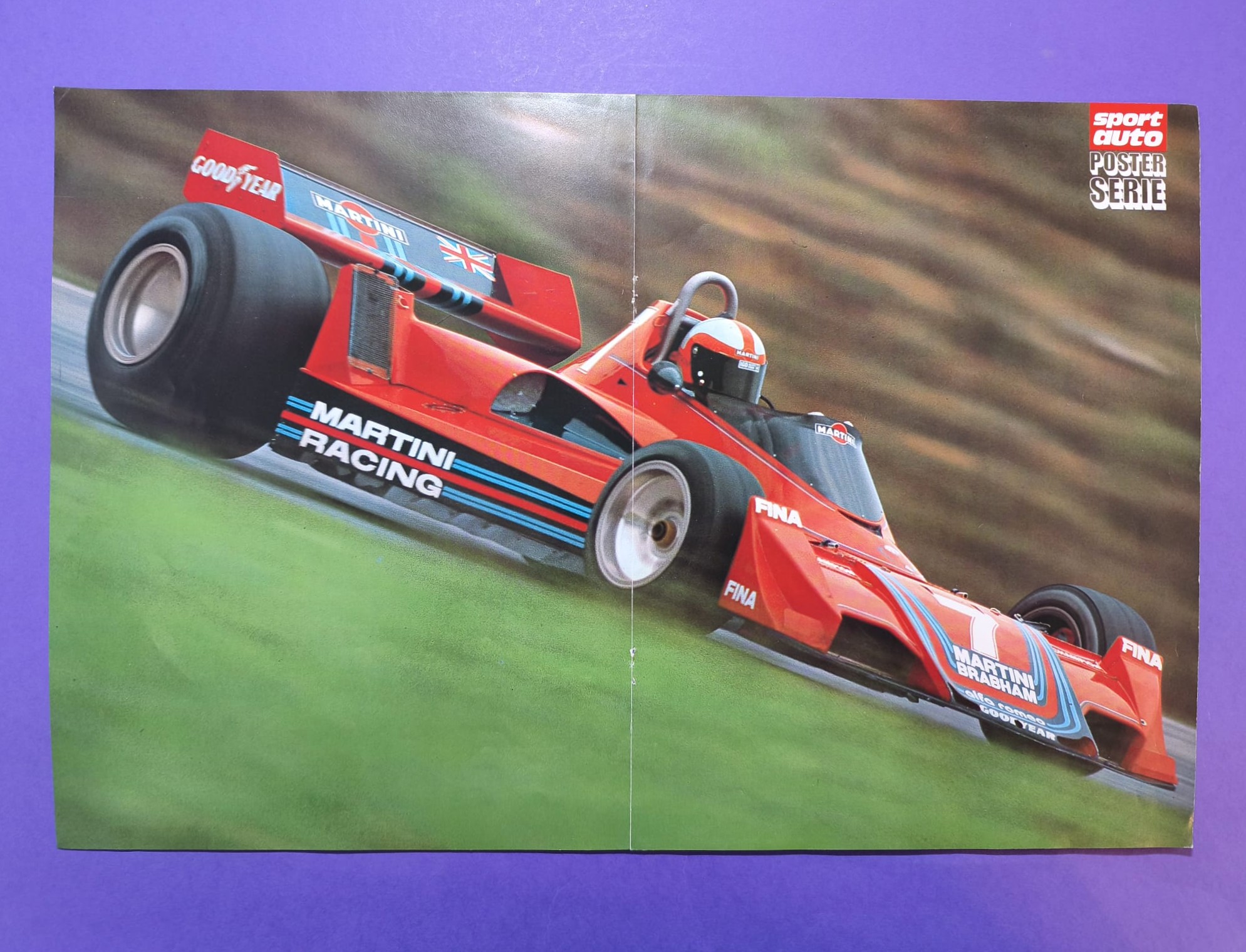 altes Poster, John Watson, Martini Brabham Alfa Romeo, Formel 1 Grand Prix 1977, 28x42cm