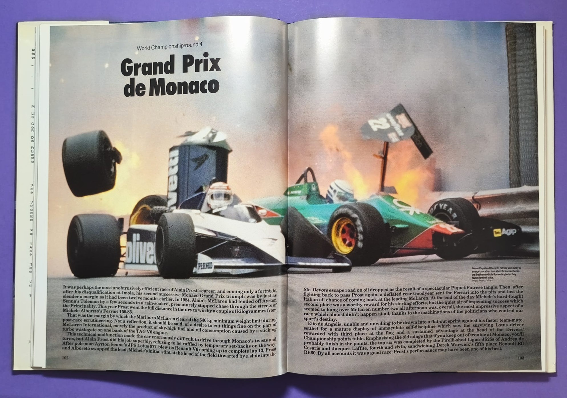 altes Buch, Autocourse 1985-86, Motorsport, Formel 1, Angelis, Bellof, Senna, Lauda, Mansell, Prost, Zakspeed,.. Martini Lancia, Sportwagen WM, Tourenwagen WM,.. ENGLISCH!