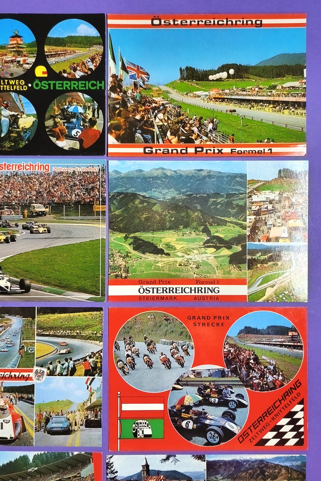 12 Stück alte Postkarten Österreichring Zeltweg, Formel 1 Grand Prix, 1000km Rennen,.. 70er bis 90er Jahre, 10x15cm