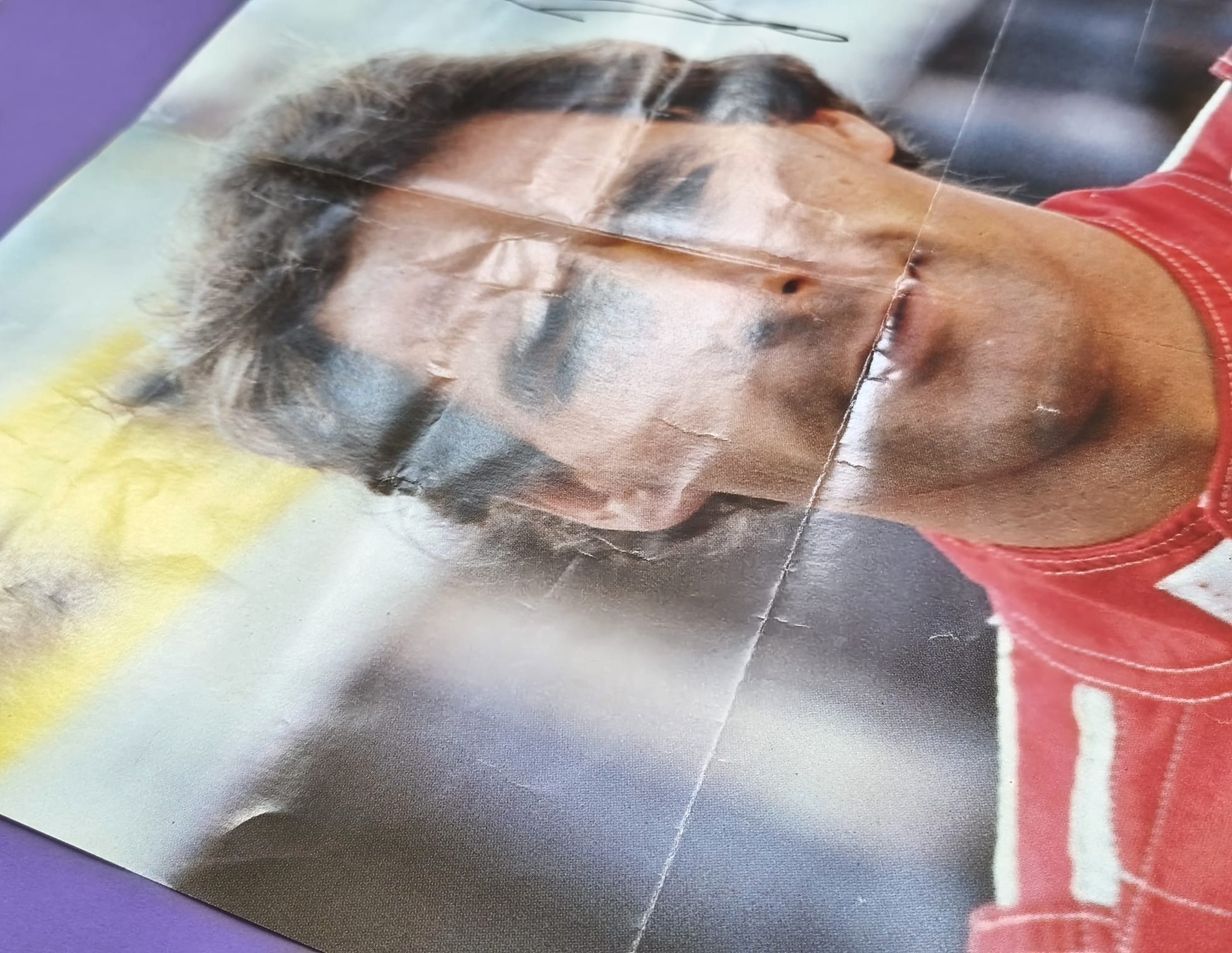 altes Poster Gerhard Berger, Ferrari, Formel 1 Grand Prix 80er Jahre, 42x50cm