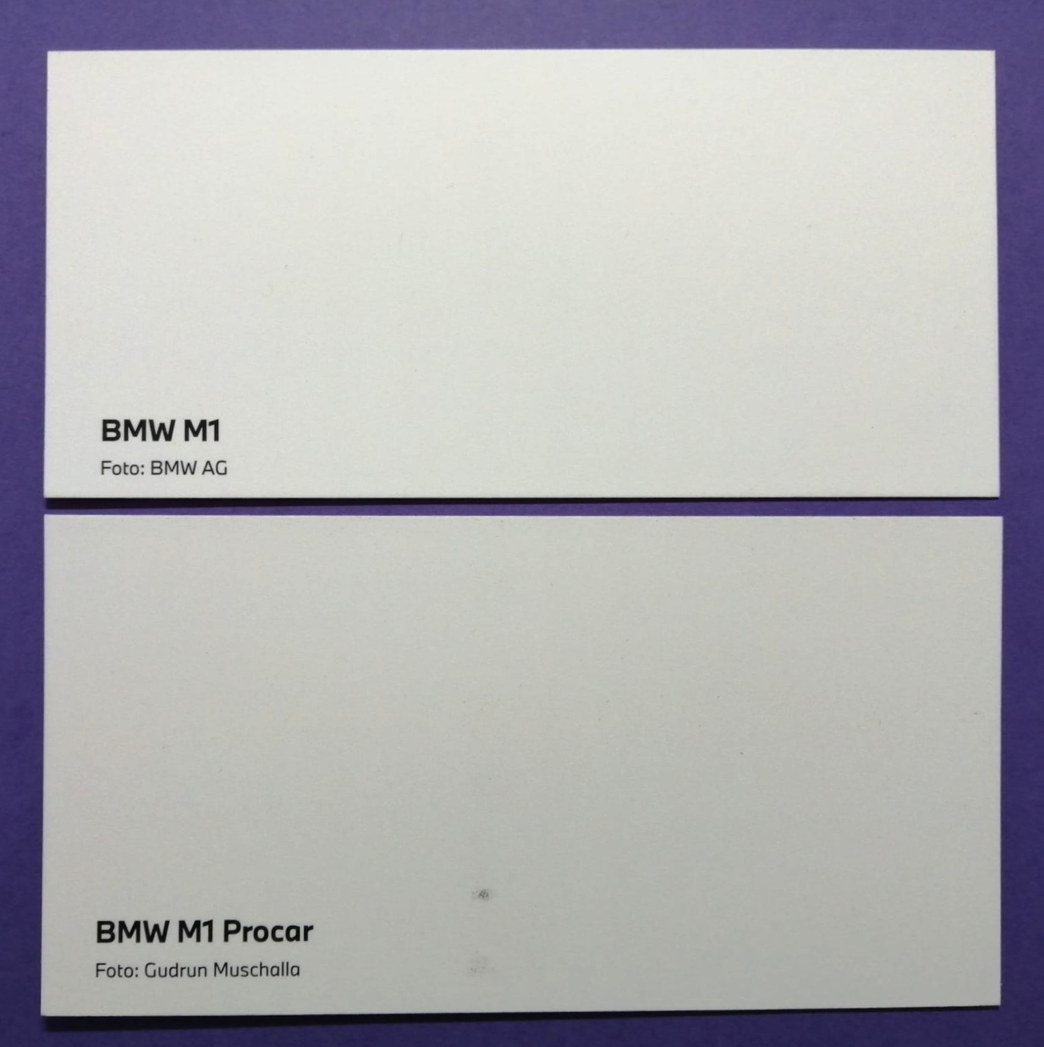 2 Stück Karten, BMW M1 & Procar Serie 1979, 1980