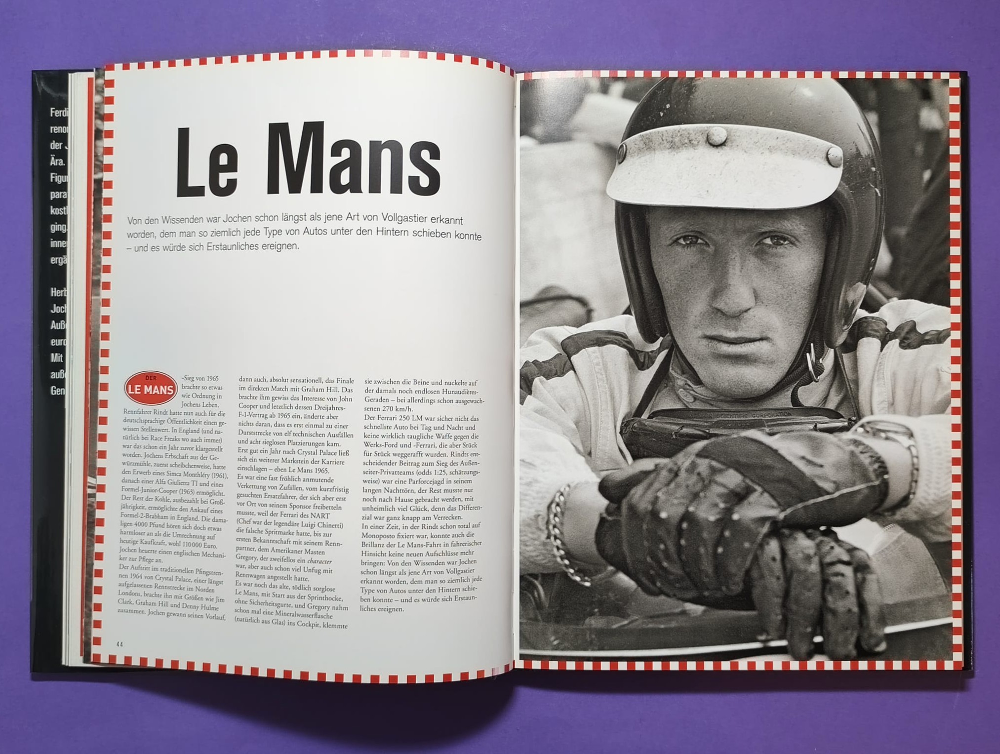 altes Buch, Jochen Rindt, Der erste Popstar der Formel 1, Grand Prix Weltmeister 1970, Gold Leaf Lotus72