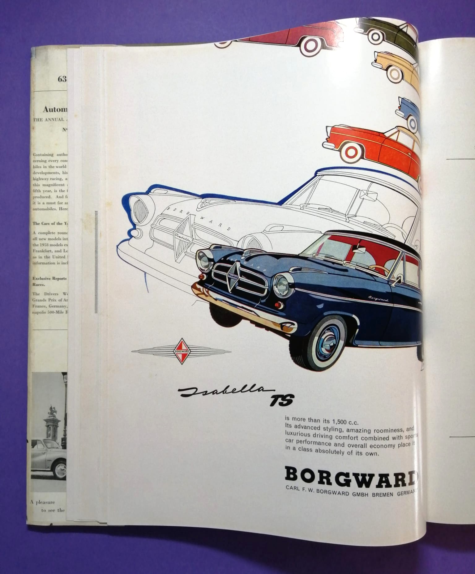 RARITÄT! sehr altes Buch, Automobile Year 1958 Edition Nr.5, Rennsaison 1957, Borgward, Porsche 356, Maserati 450S,.. Formel 1, LeMans, Mille Miglia, Gaisberg,.. Vanwall, Jaguar F-Type,.. ENGLISCH!