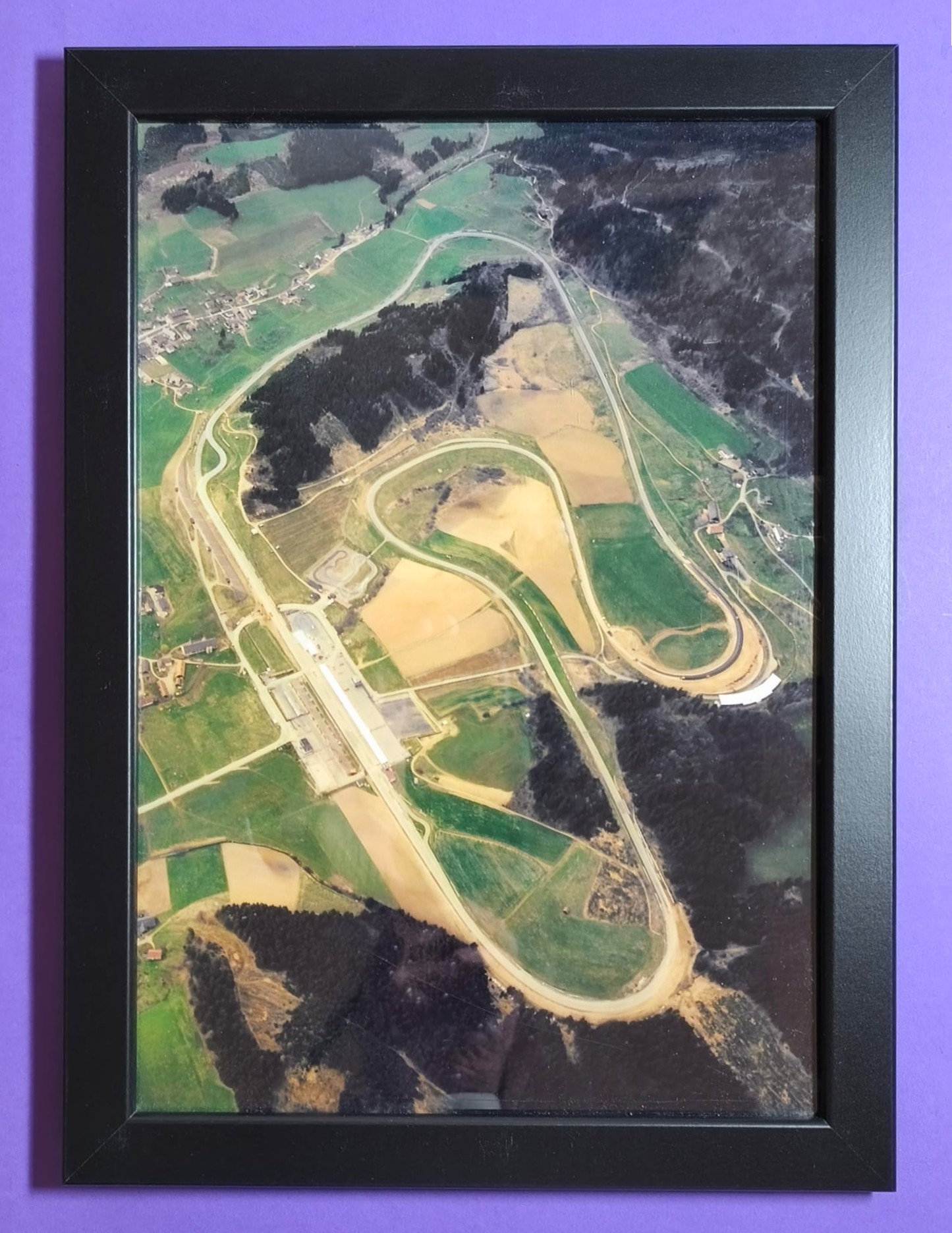 Foto in Bilderrahmen, Österreichring Zeltweg, Formel 1 Grand Prix Strecke von 1970 bis 1987, 25 x 33 cm