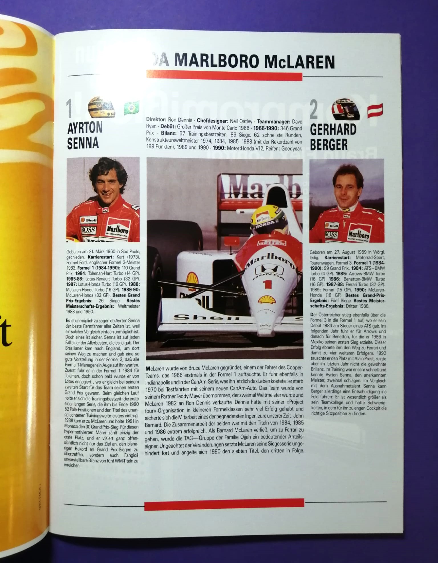 Offizielles Rennprogramm, Formel 1 Grand Prix Deutschland Hockenheimring 1991, Prost Ferrari, Senna, Mansell, Häkkinen Lotus,..