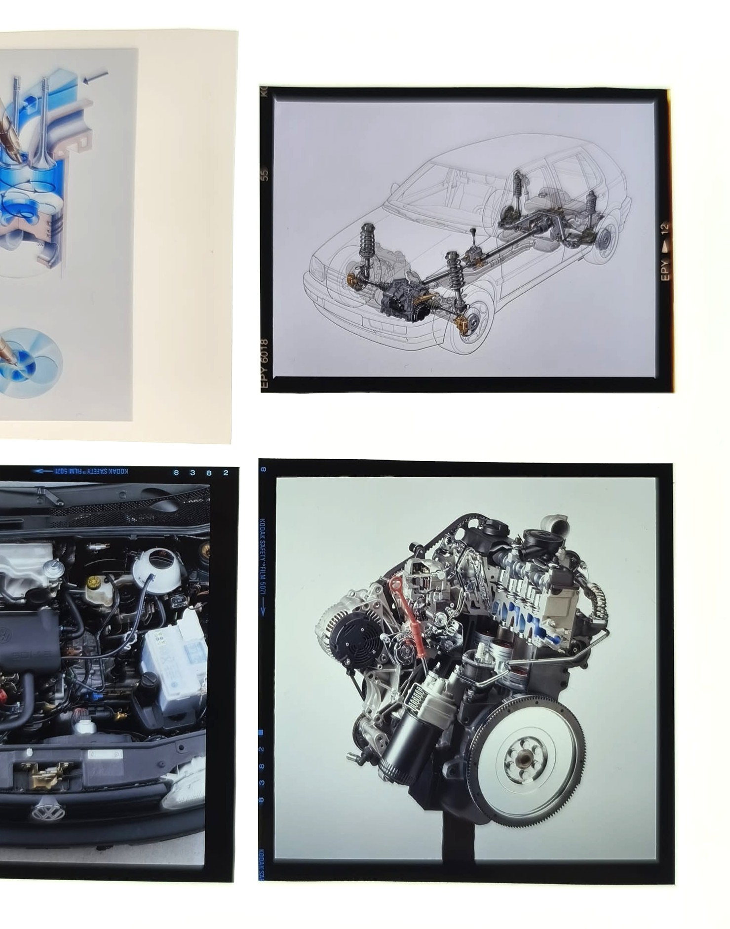 6 Stück alte Presse Werks Foto Negative, VW Golf 3 SDi, TDi, Syncro, 5-türig