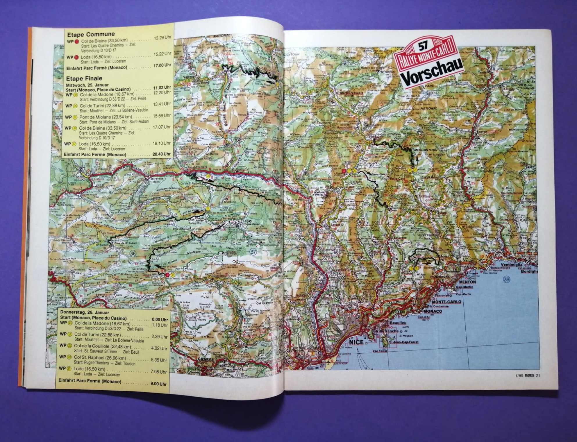 alte Zeitschrift, Magazin, Heft, Rallye Racing, Nr. 1, 4. Jänner 1989, Testbericht BMW M3 E30, DTM, Martini Lancia Delta, Rallye Monte Carlo, Senna McLaren,..