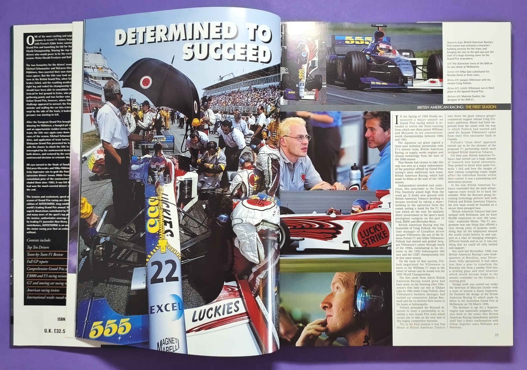altes Motorsport Jahrbuch Autocourse 1999-2000, Formel 1, 3000, 3, Alex Zanardi, Schumacher, Häkkinen, Hill, Button,.. Ferrari, ProstGP,.. A1-Ring Spielberg, US, LeMans, Tourenwagen Nissan Primera, Volvo,.. MGF Cup, ENGLISCH!