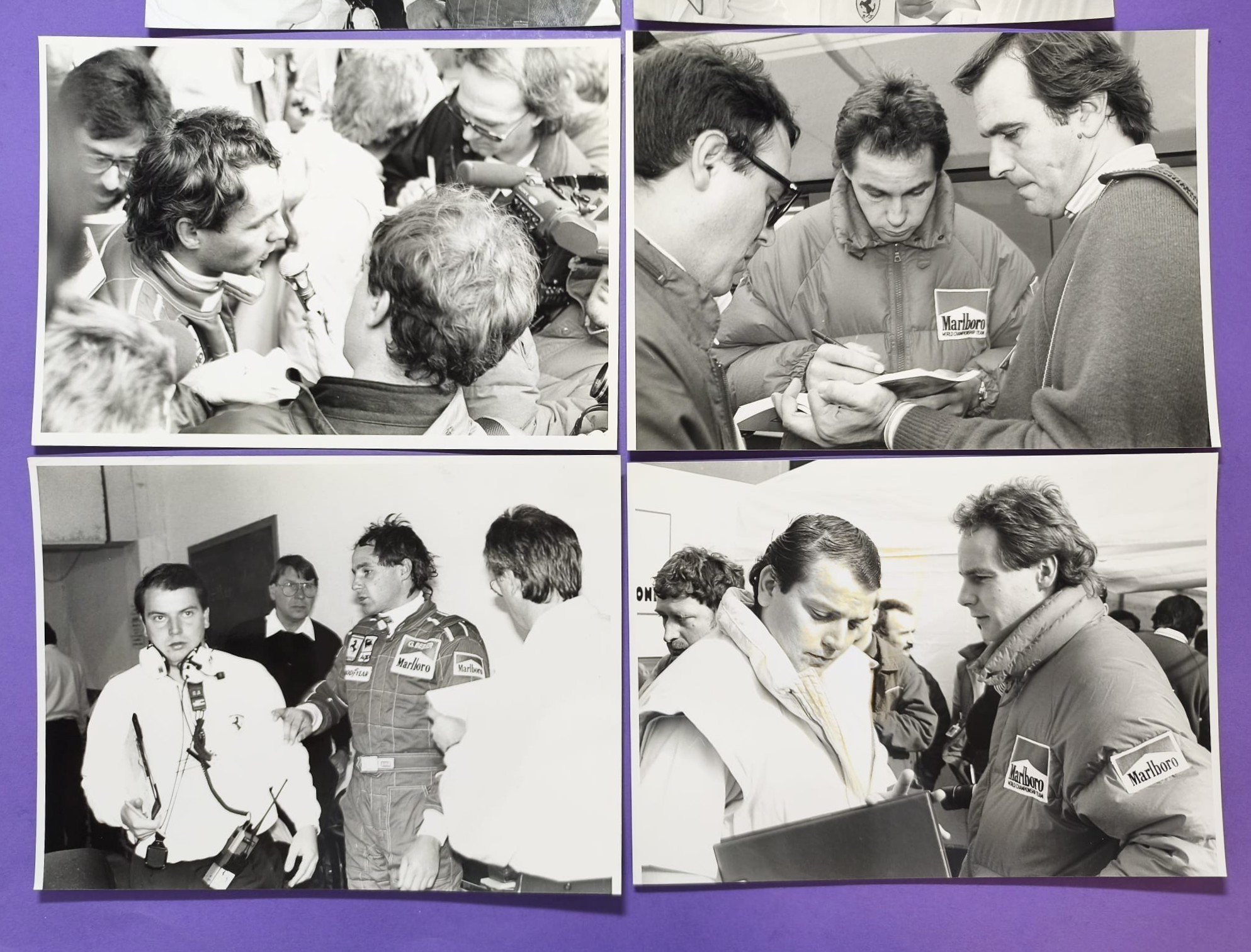 6 Stück alte Pressefotos, Gerhard Berger Ferrari, Formel 1 Grand Prix 80er, 90er Jahre