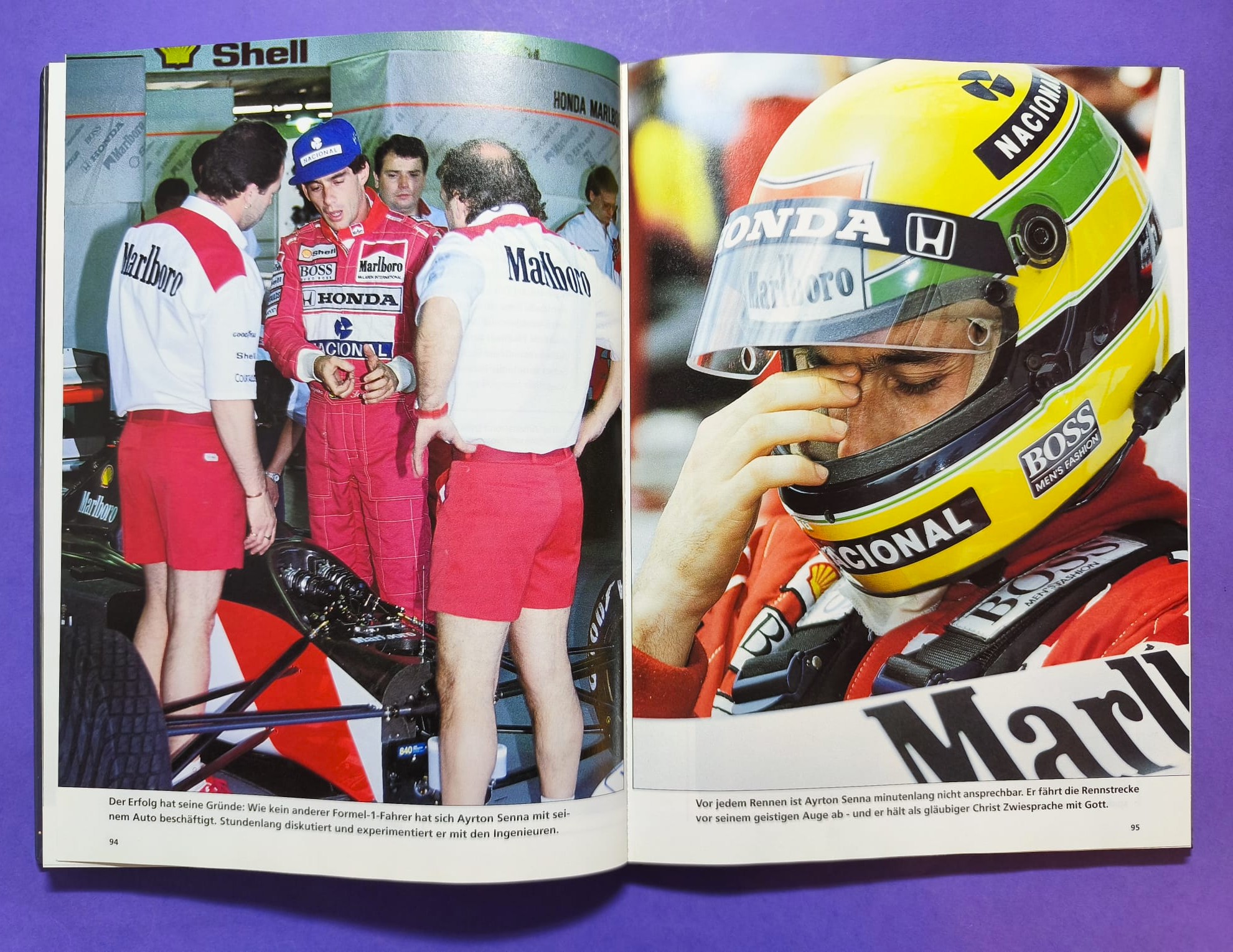 altes Buch, Ayrton Senna, Leben am Limit, Formel 1 Grand Prix Weltmeister 1988, 1990, 1991, McLaren Honda