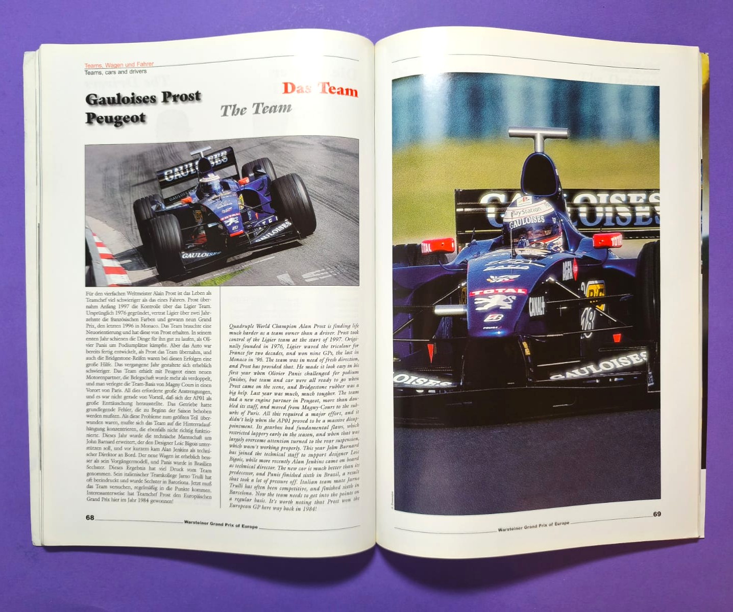 Offizielles Rennprogramm, Formel 1 Grand Prix Europa Nürburgring 1999, Prost GP, Michael Schumacher Ferrari,.. 