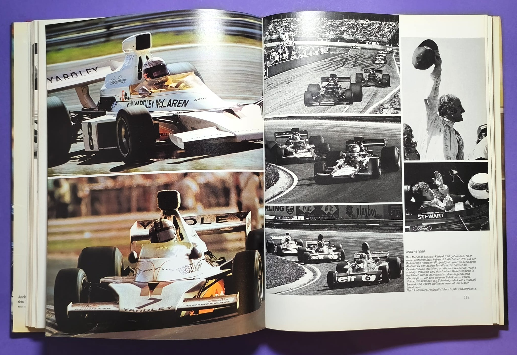 altes Buch, Auto Jahr 1973-1974, Nr. 21, Ford Capri, Fiat 124 Spider & X19, Renault Alpine 110, Matra, Porsche, .. Formel 1, 2, LeMans, Rallye, USA.. Cevert, Stewart, Peterson, Lauda.. Lotus,..