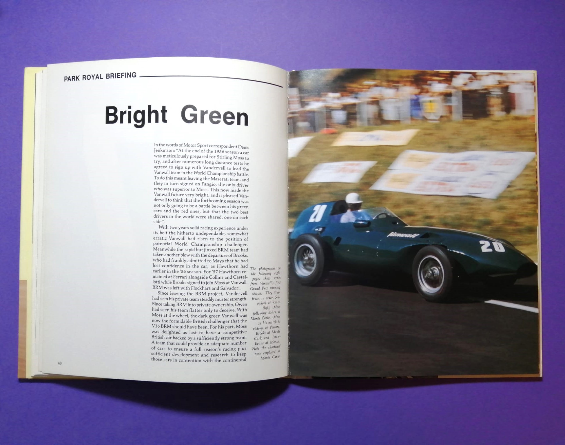 altes Buch, Vanwall 2.5 Litre F1, Formel 1 Grand Prix Konstrukteur Weltmeister 1958, Monaco, Spa-Francorchamps,.. Englisch