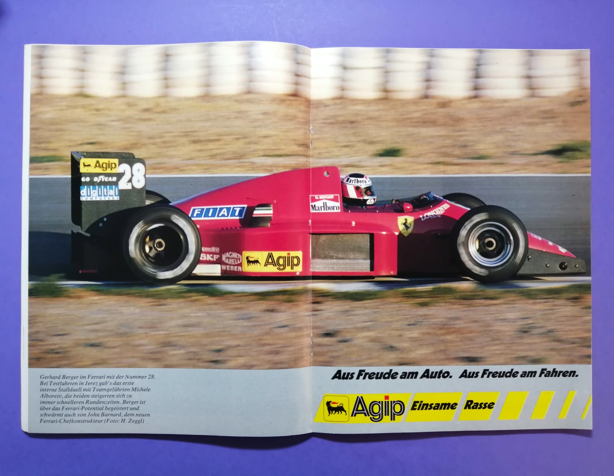 alte Auto Revue Zeitschrift Magazin Heft, 04/1987, Testbericht BMW M3 E30, Rallyecross EM Melk, Bentza, Breiteneder,.. mit Mittelposter Gerhard Berger, erster Ferrari Test Formel 1