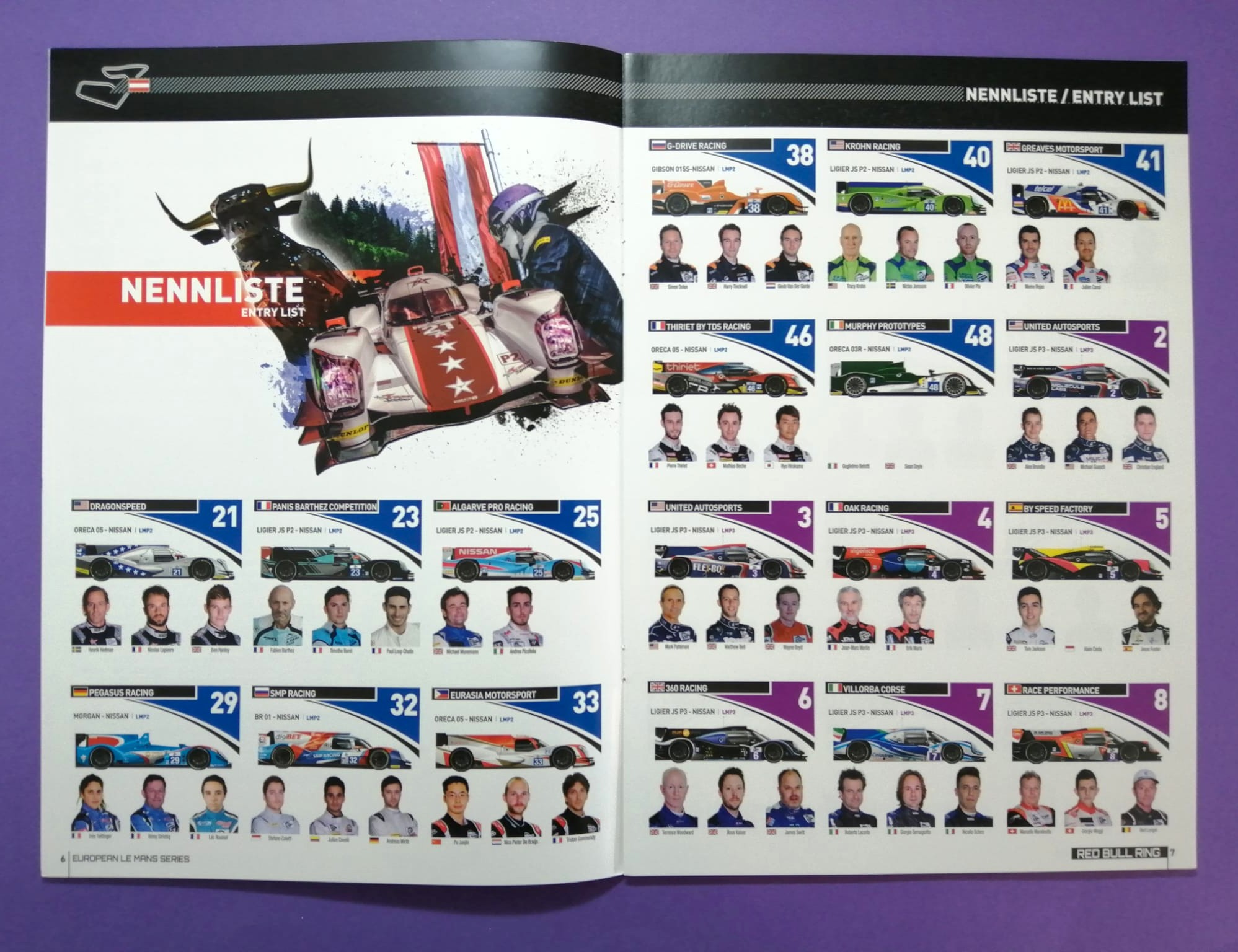 Offizielles Rennprogramm, European LeMans Series, ELMS, Renault Sport,.. Red Bull Ring 2016