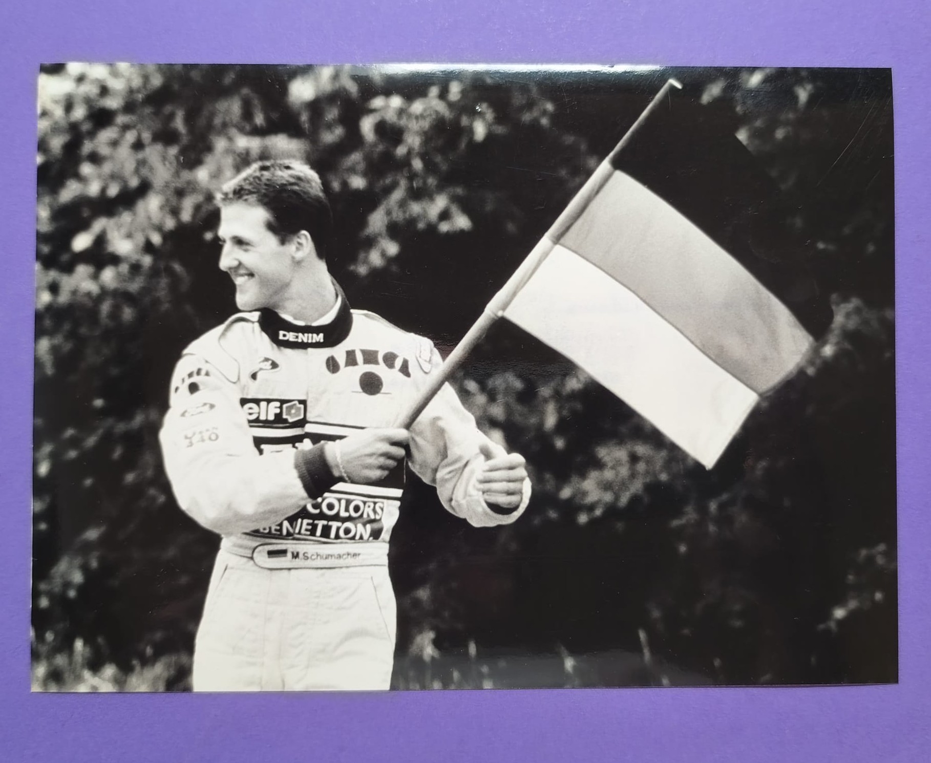altes Pressefoto, Michael Schumacher, Benetton Ford, Formel 1 Grand Prix 1993, 16x22cm