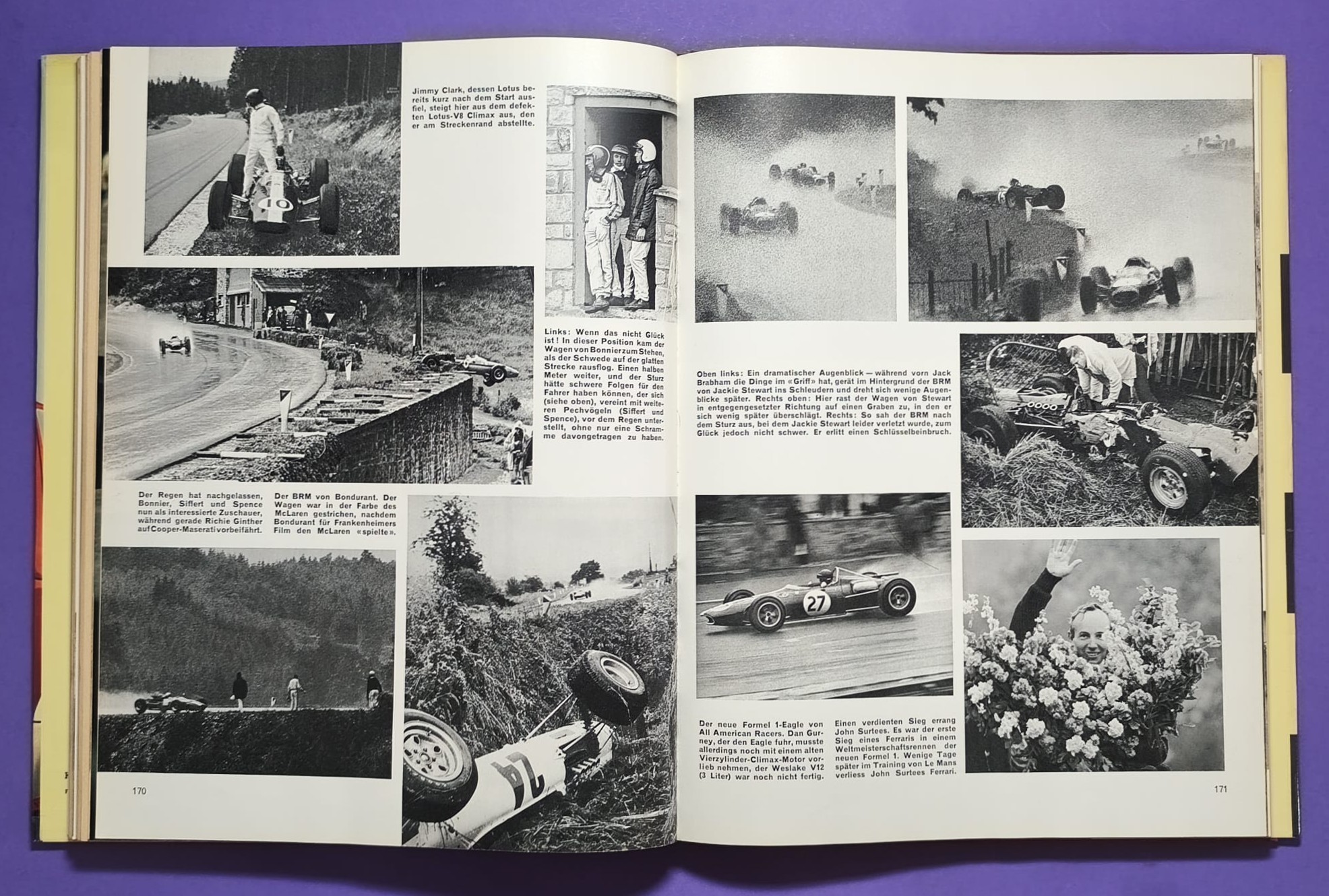 altes Buch, Auto Jahr 1966-1967, Nr. 14, Ferrari, Ford GT40, Porsche, Lamborghini Miura,.. Formel 1, LeMans, Rallye, Mille Miglia,.. Jochen Rindt, Brabham, Clark, Hill,.. 